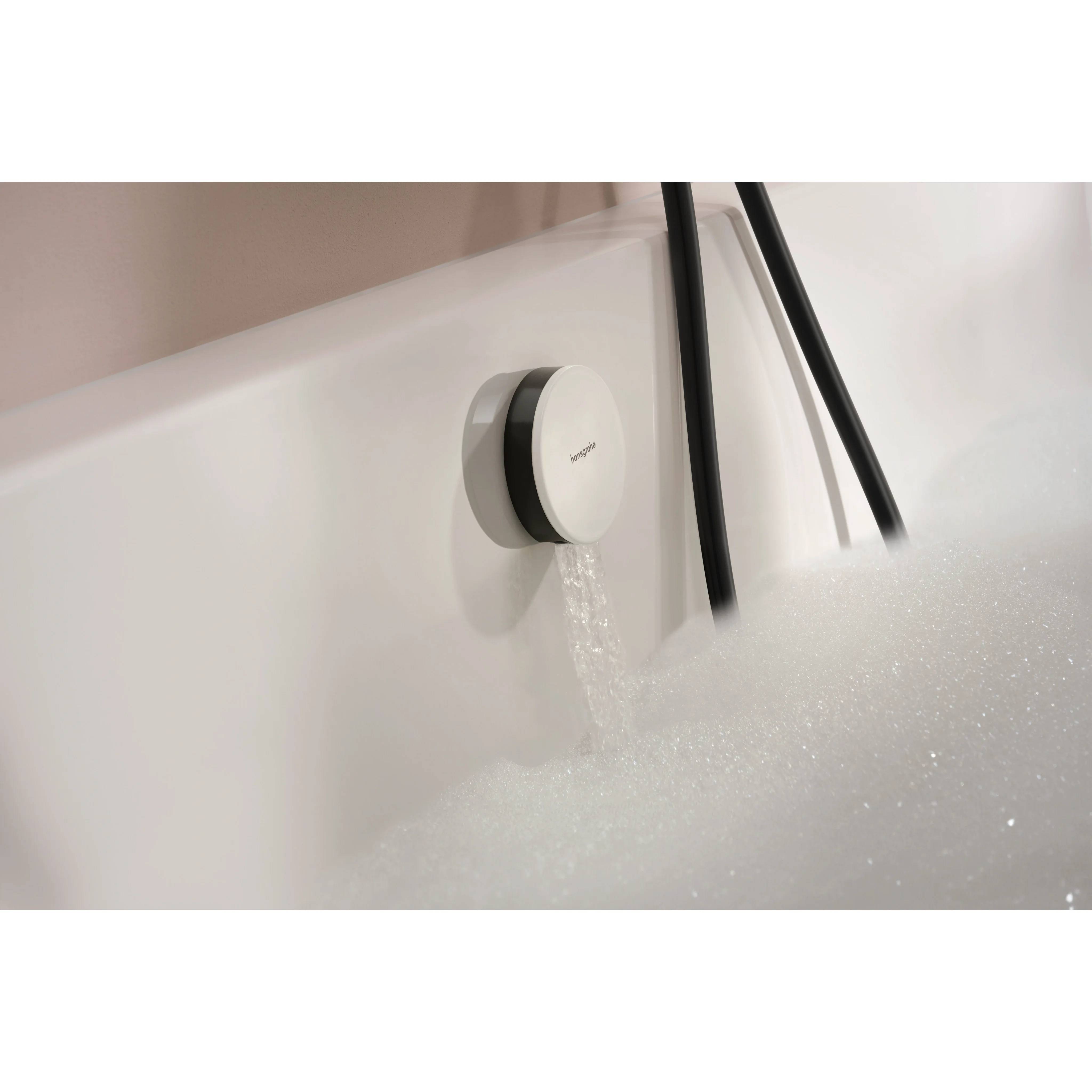 hansgrohe Ablauf- und Überlaufgarnitur, Exafill, Brushed Black Chrome, Weiß Hochglanz, 1 Stk.