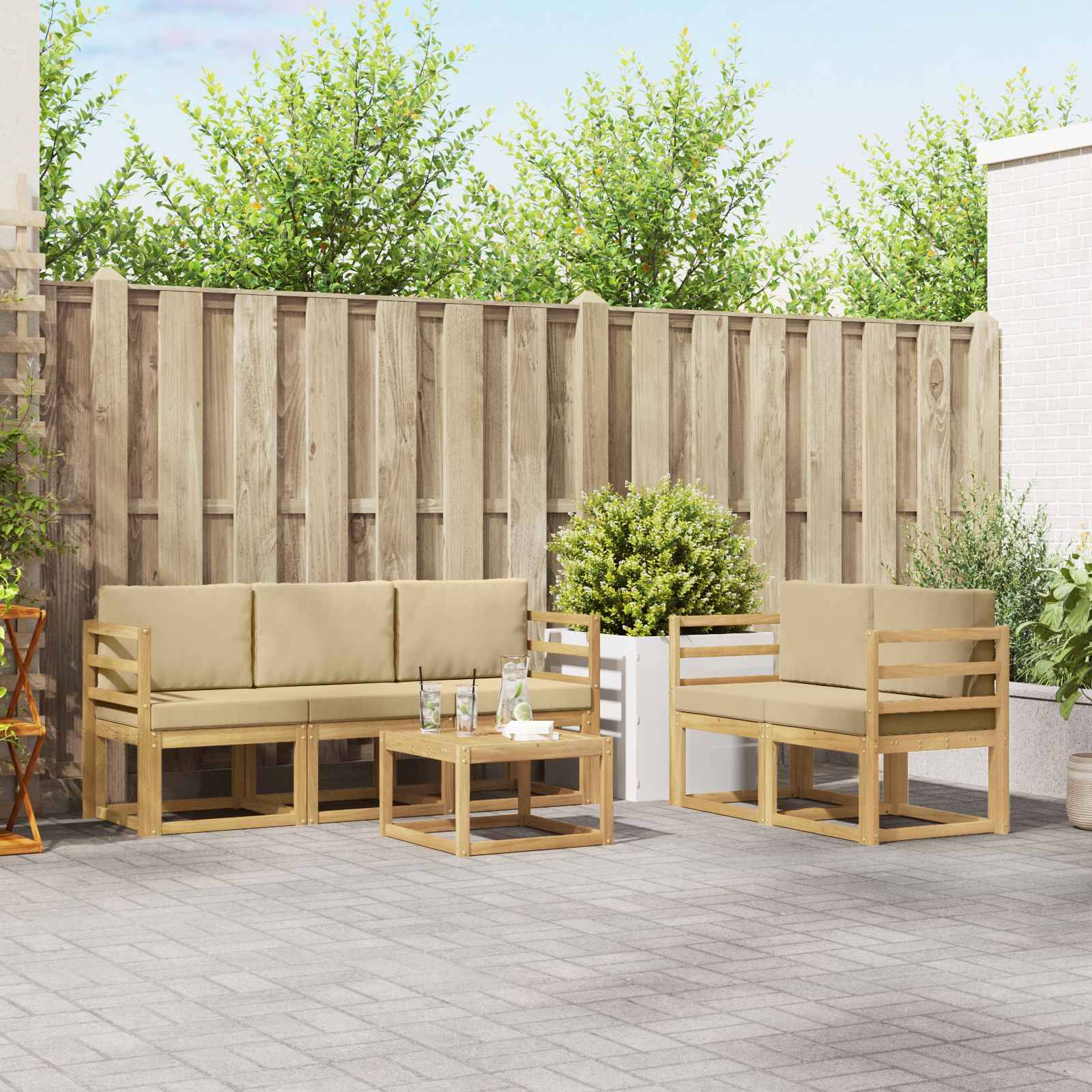vidaXL Outdoor-Sofagarnitur 6 pcs