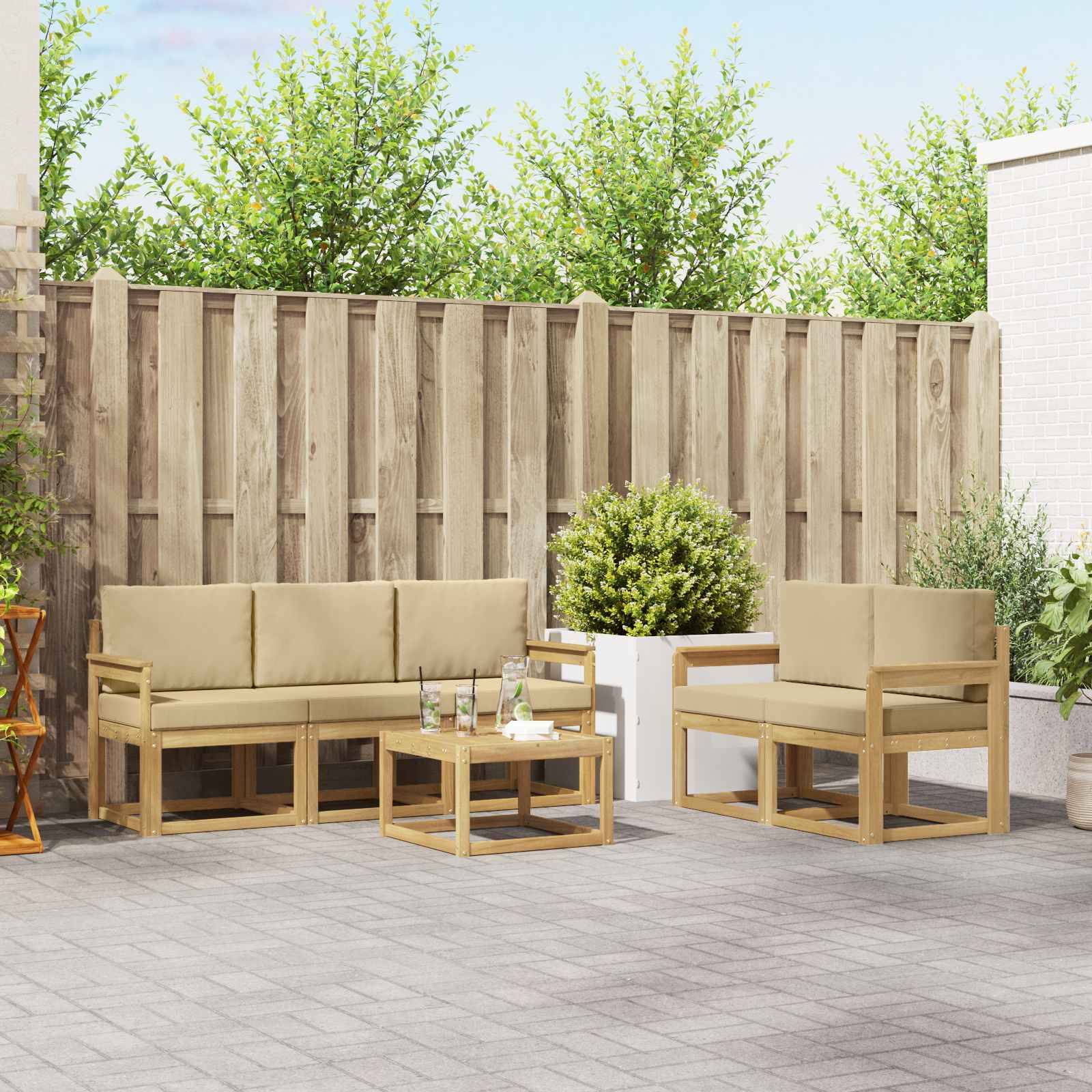 vidaXL Outdoor-Sofagarnitur 6 pcs
