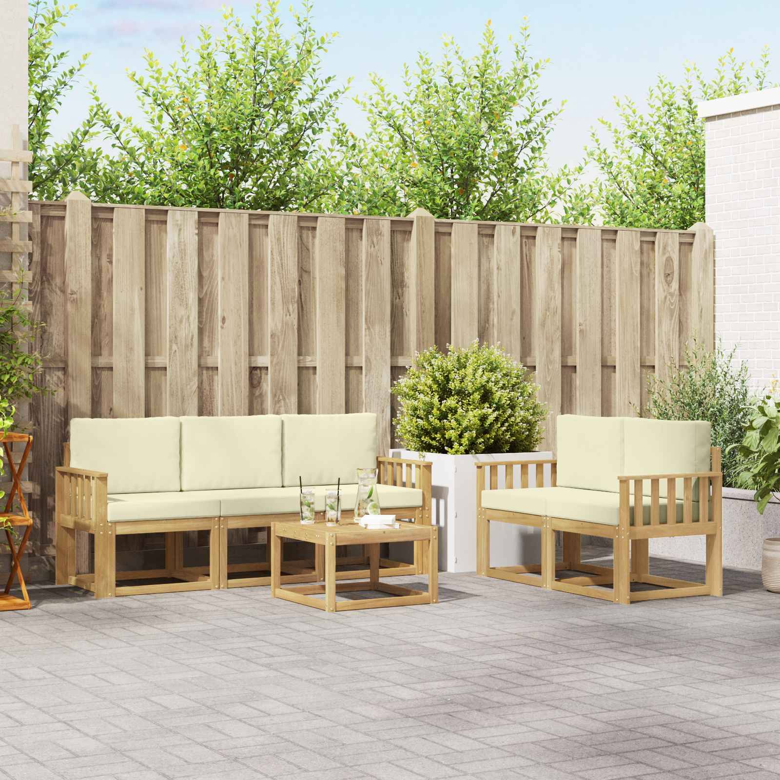 vidaXL Outdoor-Sofagarnitur 6 pcs