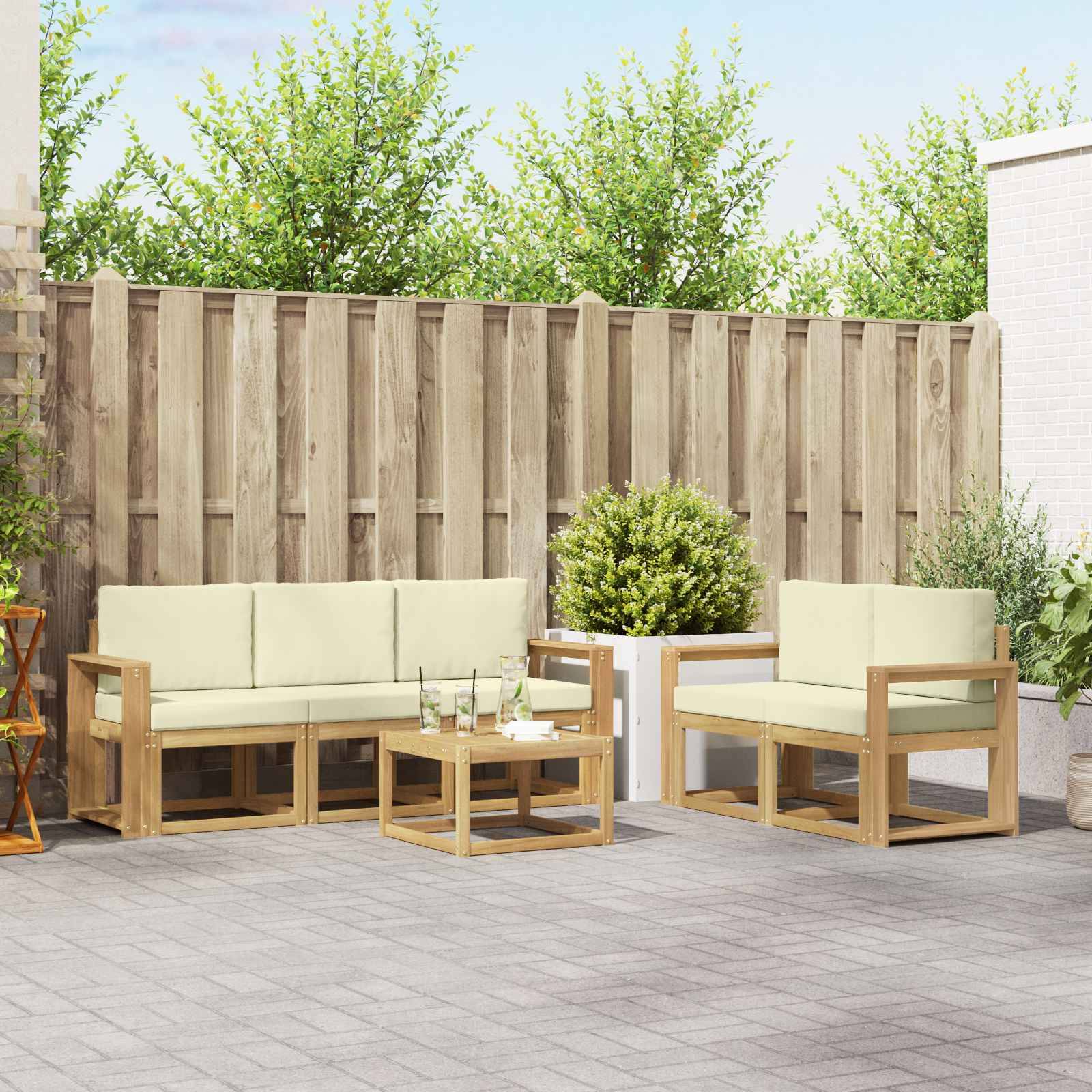 vidaXL Outdoor-Sofagarnitur 6 pcs