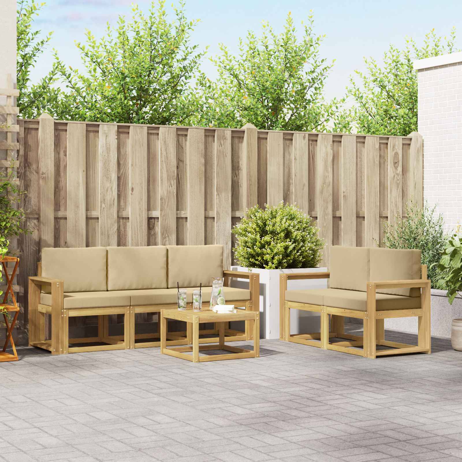 vidaXL Outdoor-Sofagarnitur 6 pcs