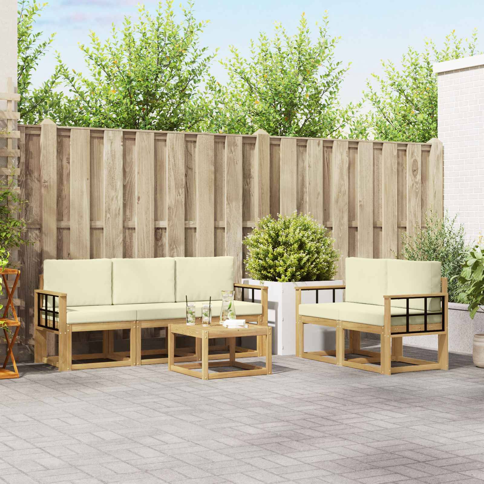 vidaXL Outdoor-Sofagarnitur 6 pcs