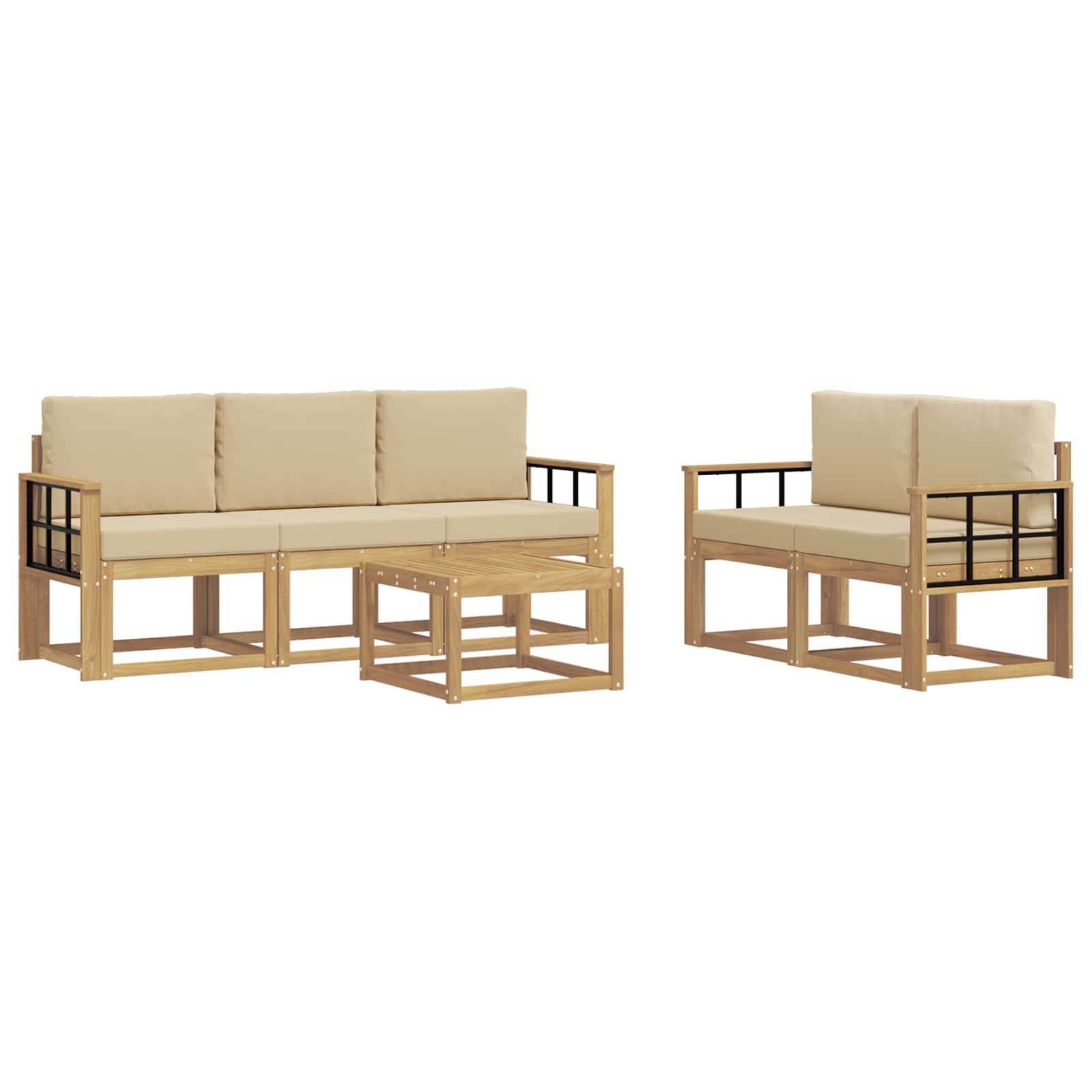 vidaXL Outdoor-Sofagarnitur 6 pcs