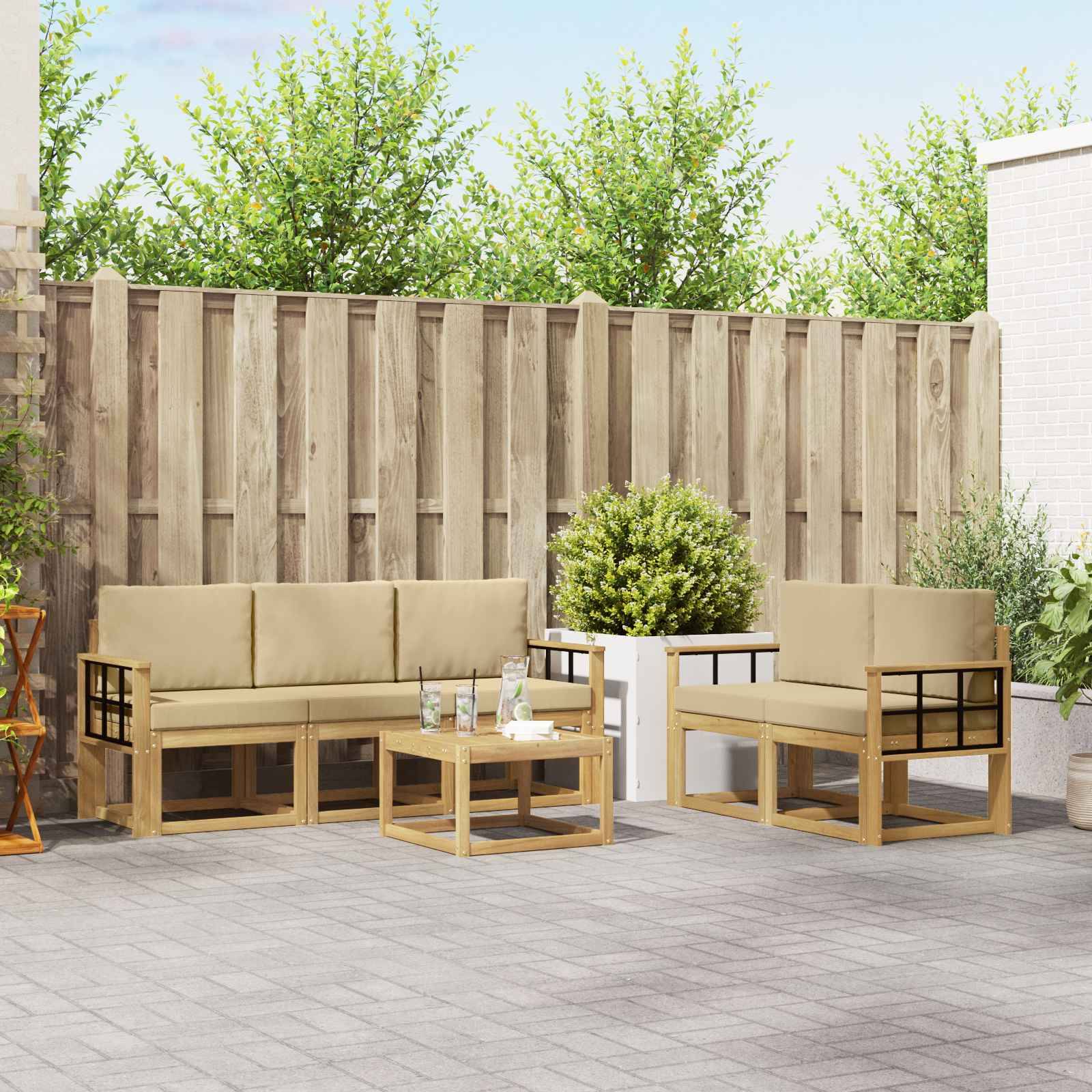 vidaXL Outdoor-Sofagarnitur 6 pcs