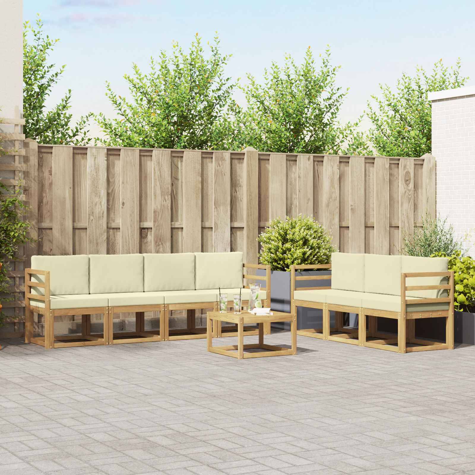 vidaXL Outdoor-Sofagarnitur 7 pcs