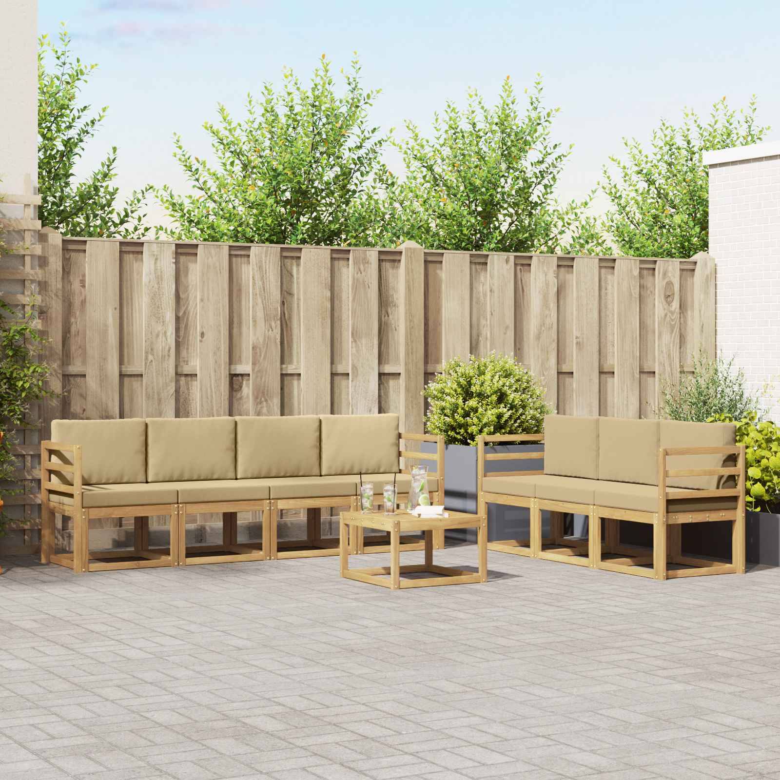 vidaXL Outdoor-Sofagarnitur 7 pcs