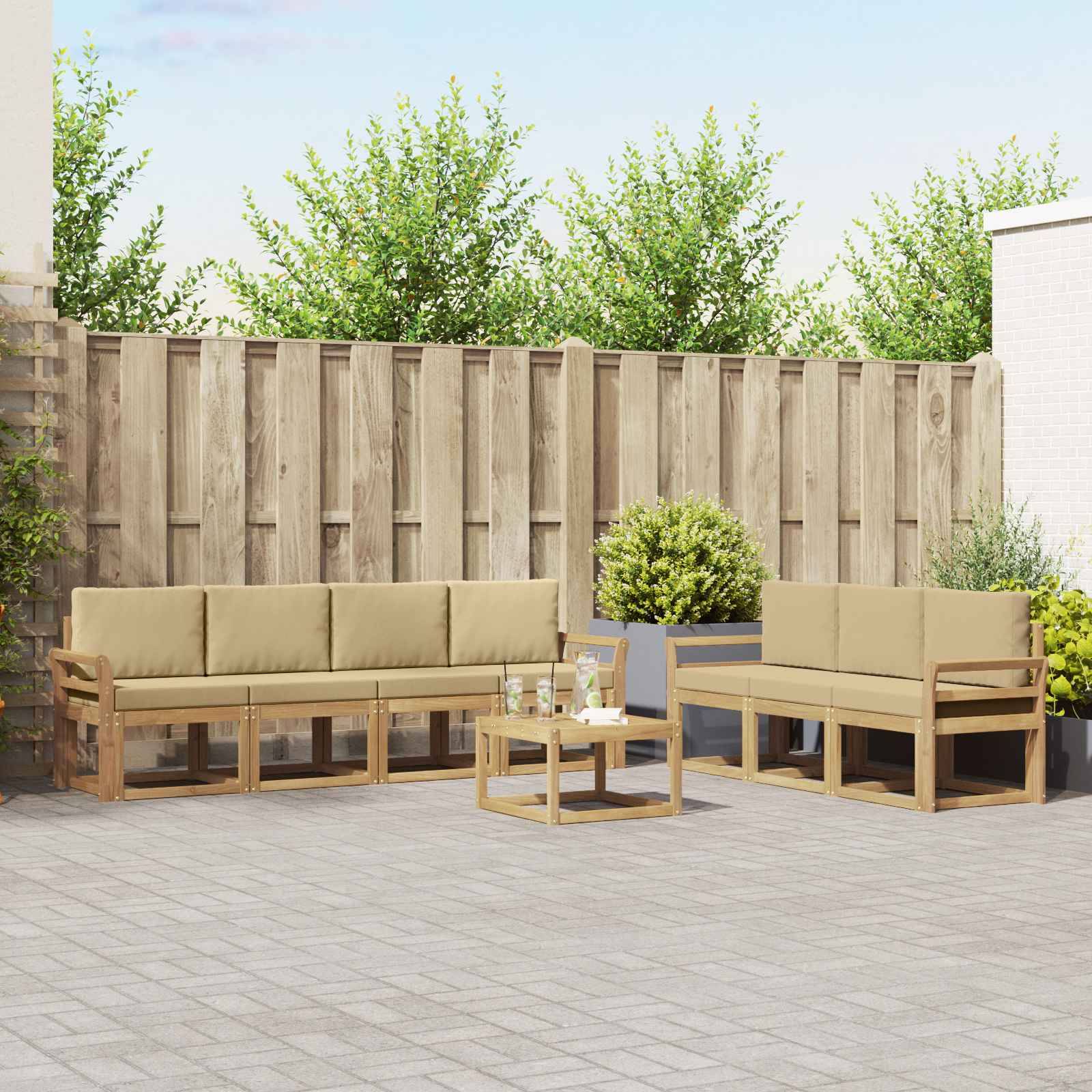 vidaXL Outdoor-Sofagarnitur 7 pcs