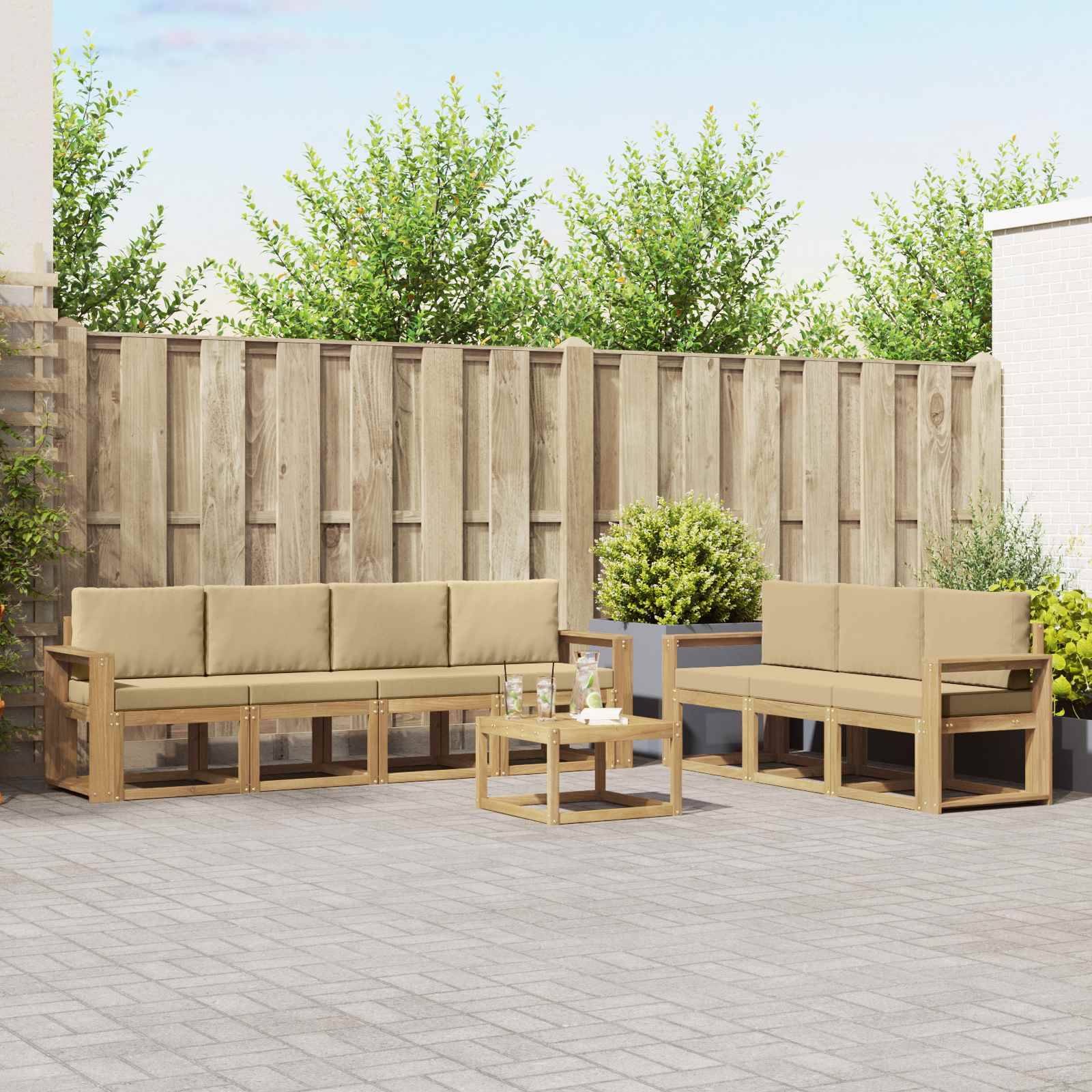 vidaXL Outdoor-Sofagarnitur 7 pcs