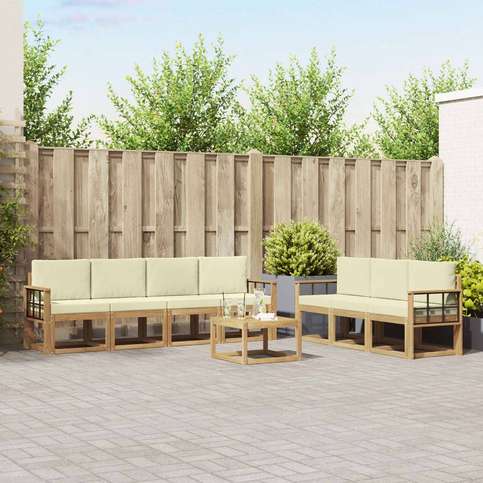 vidaXL Outdoor-Sofagarnitur 7 pcs