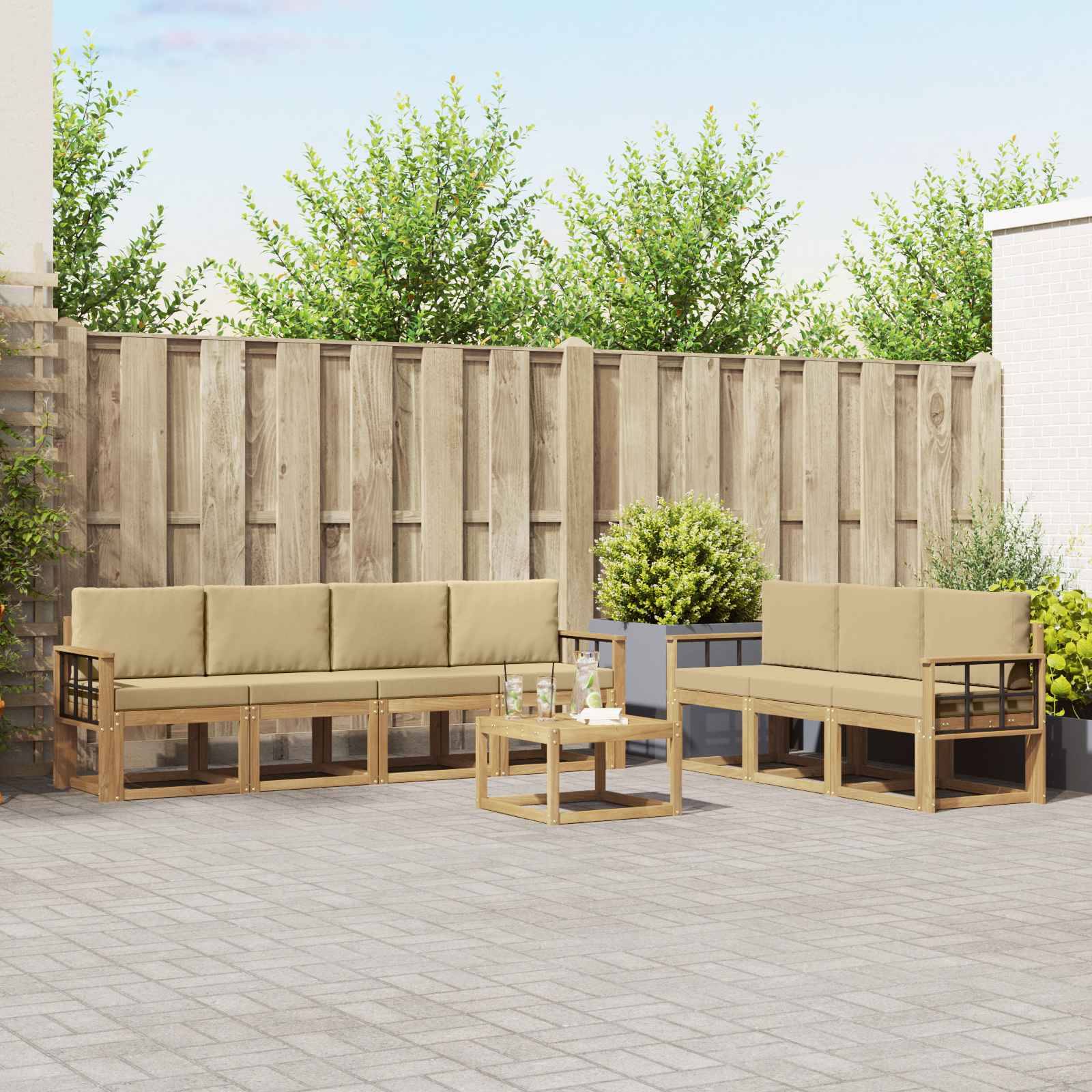 vidaXL Outdoor-Sofagarnitur 7 pcs