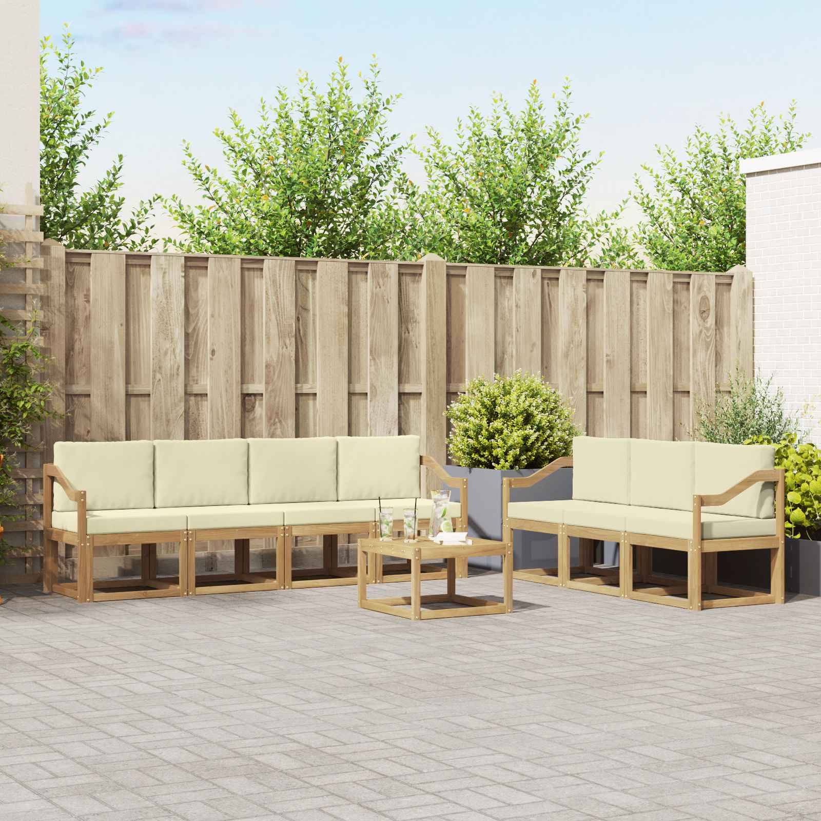 vidaXL Outdoor-Sofagarnitur 7 pcs
