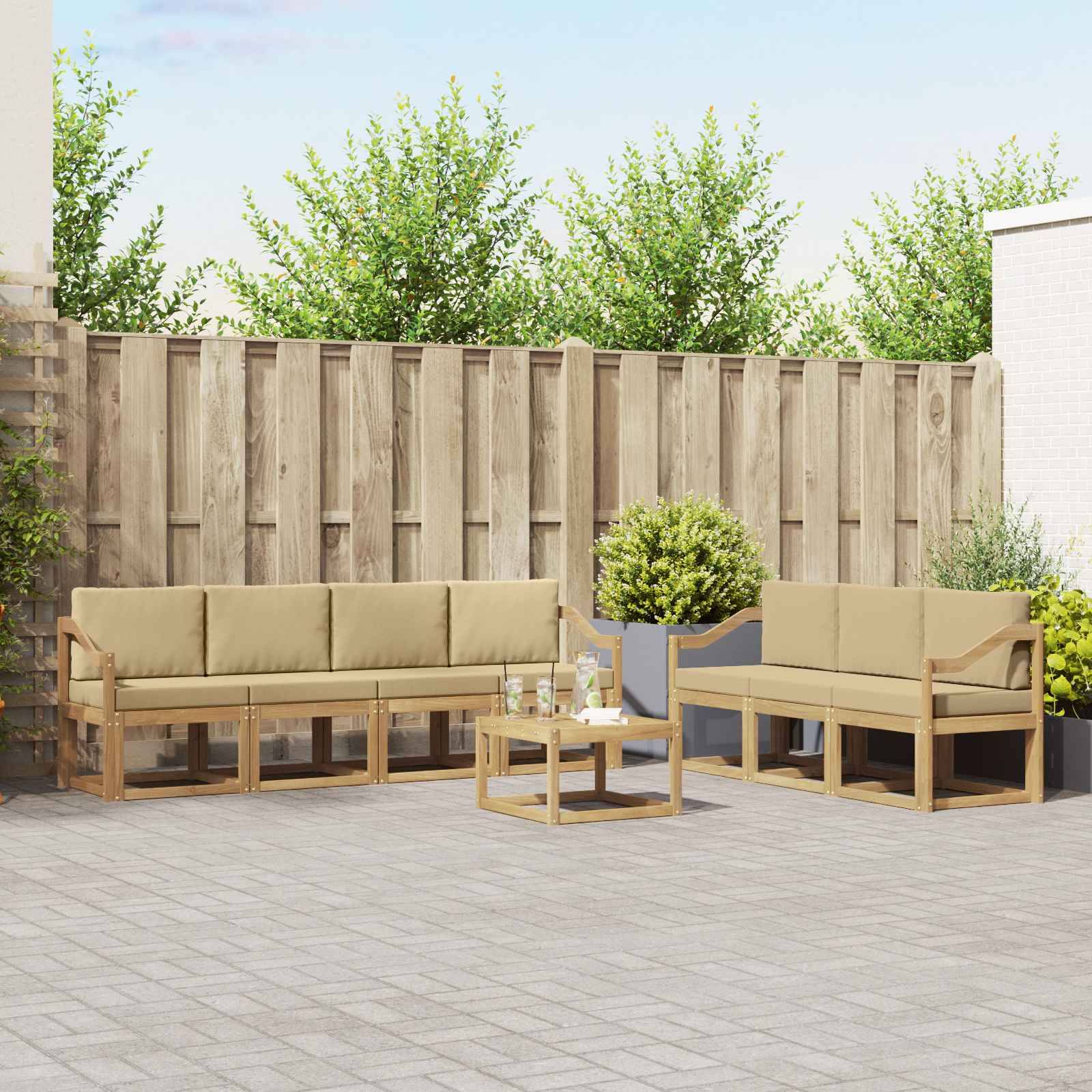 vidaXL Outdoor-Sofagarnitur 7 pcs