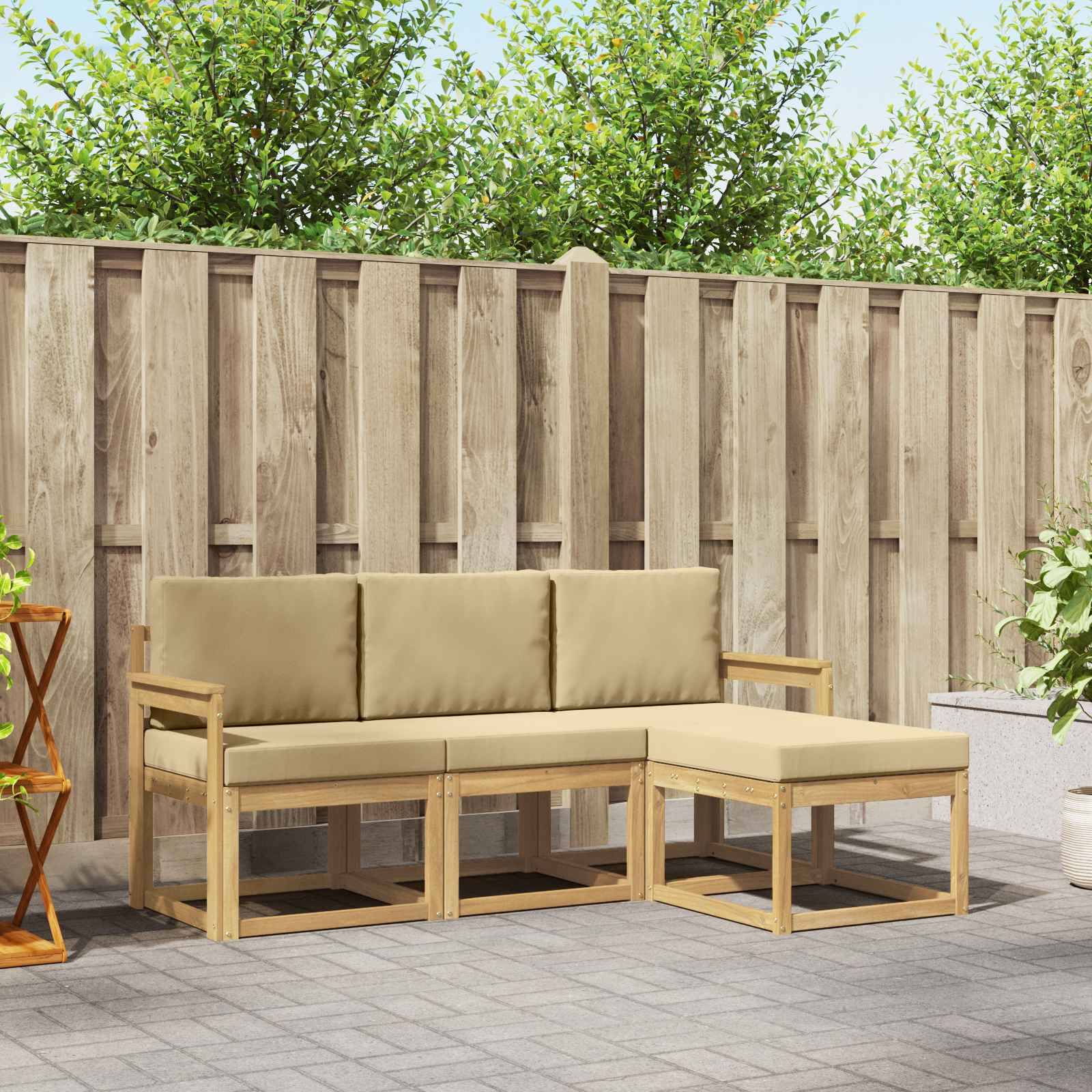 vidaXL Outdoor-Sofagarnitur 4 pcs