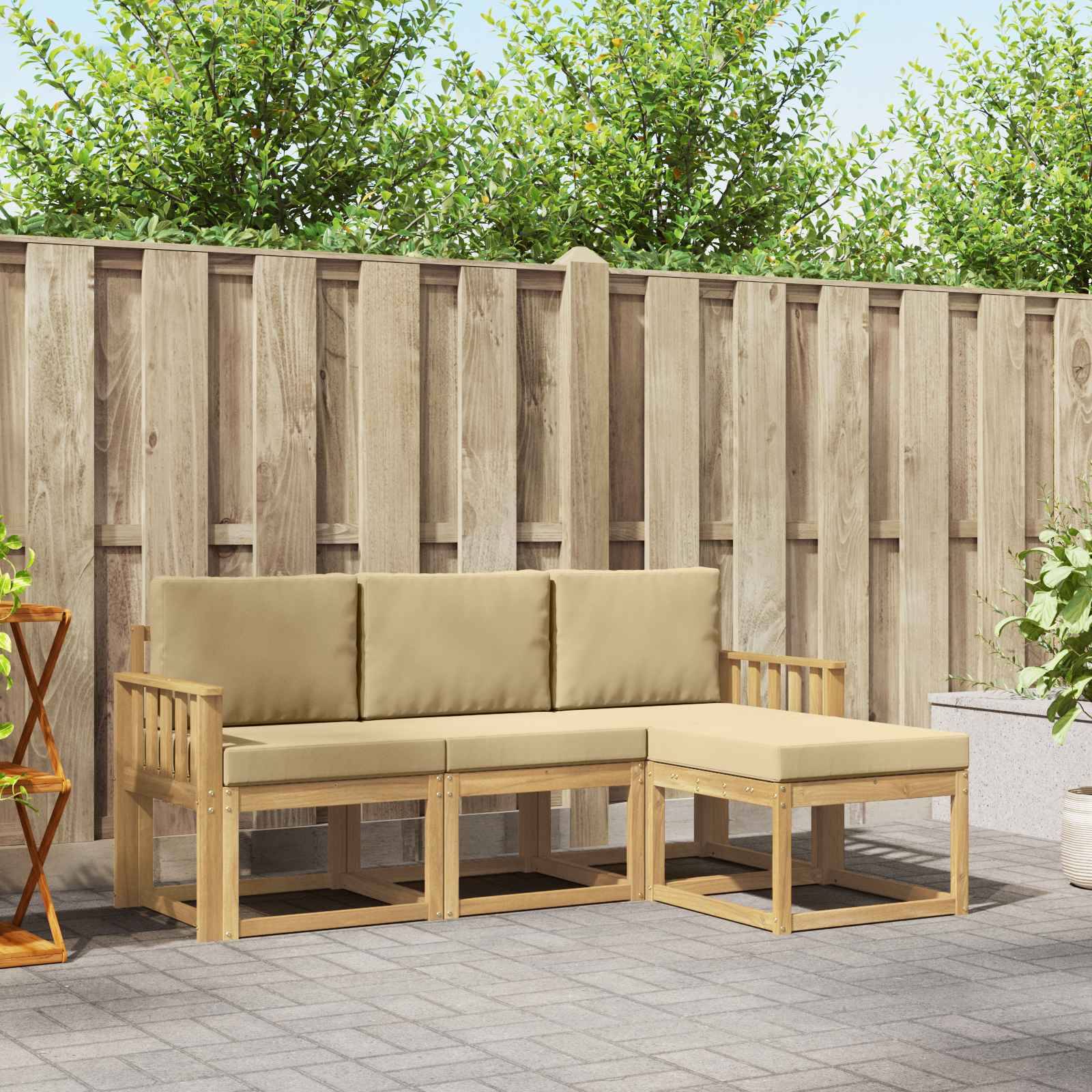 vidaXL Outdoor-Sofagarnitur 4 pcs