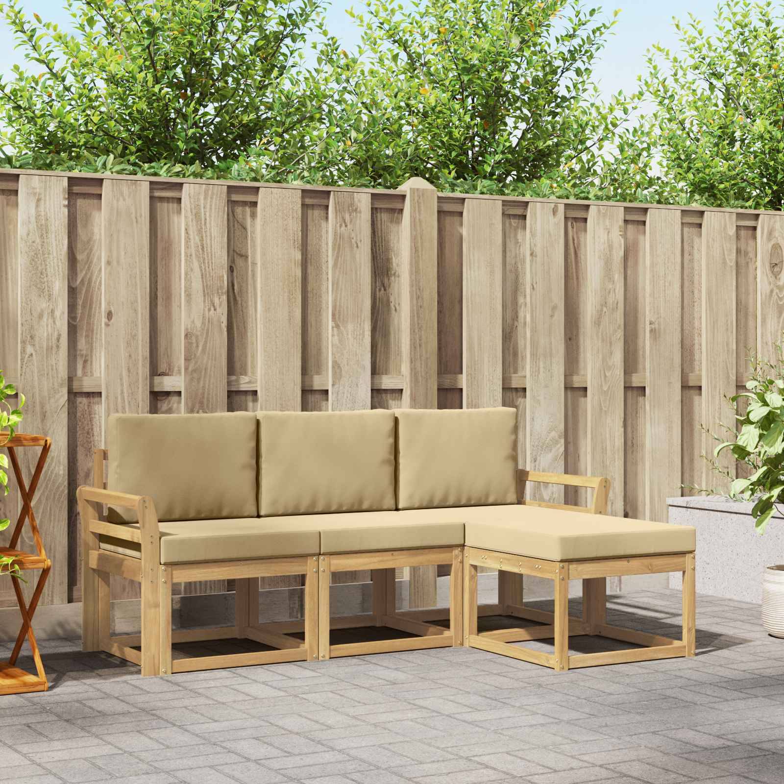 vidaXL Outdoor-Sofagarnitur 4 pcs