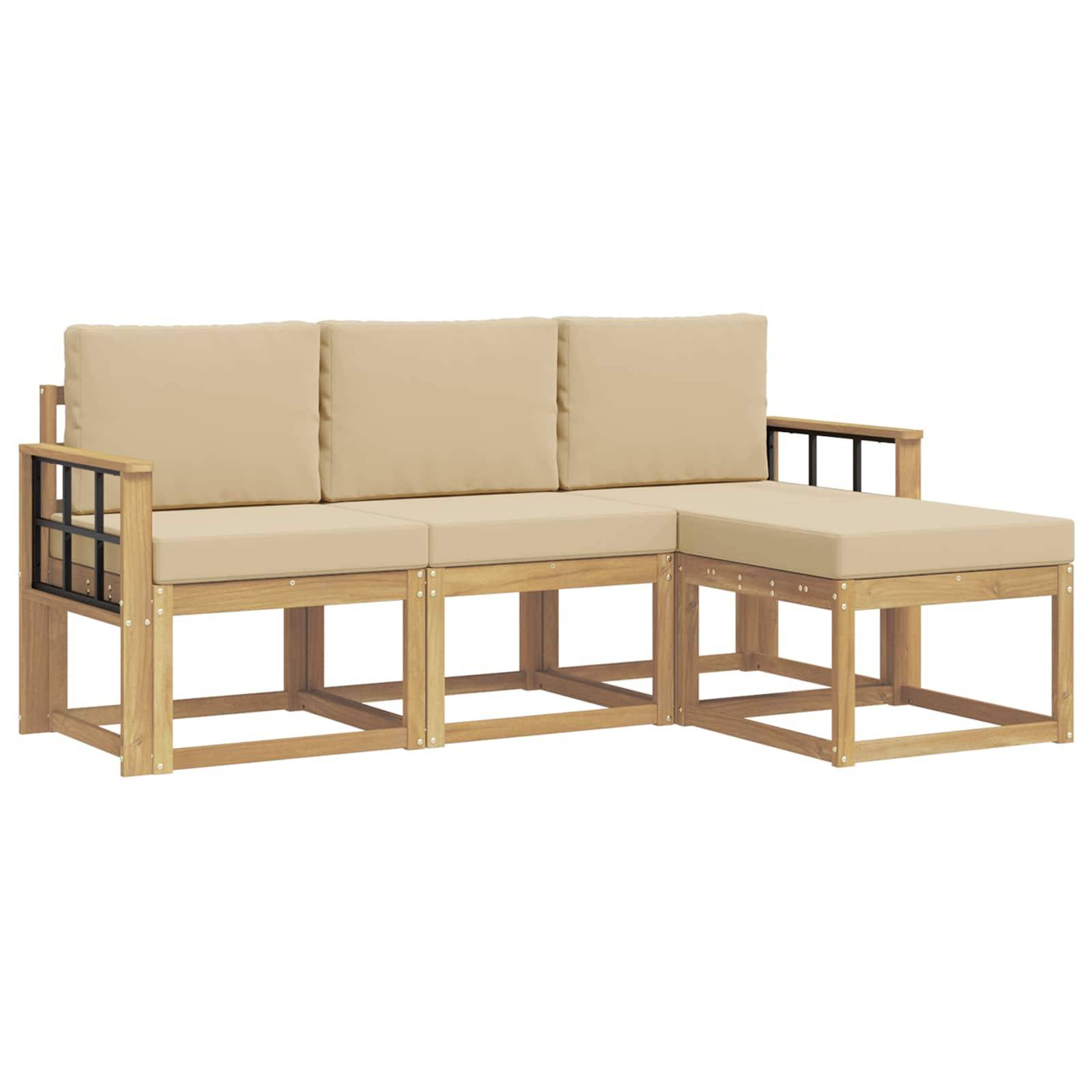 vidaXL Outdoor-Sofagarnitur 4 pcs