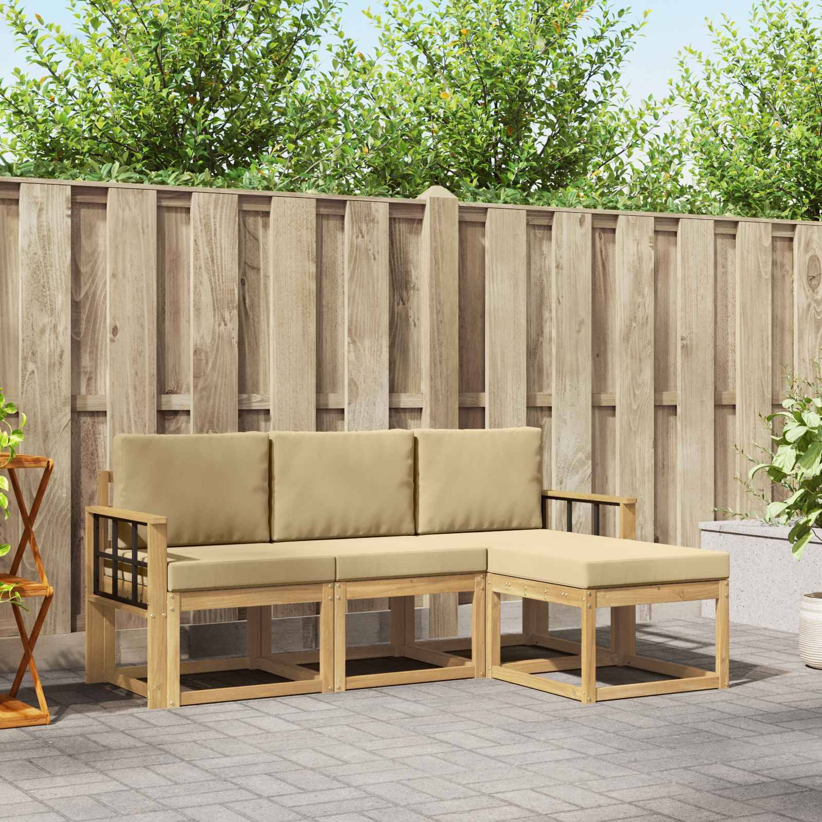 vidaXL Outdoor-Sofagarnitur 4 pcs