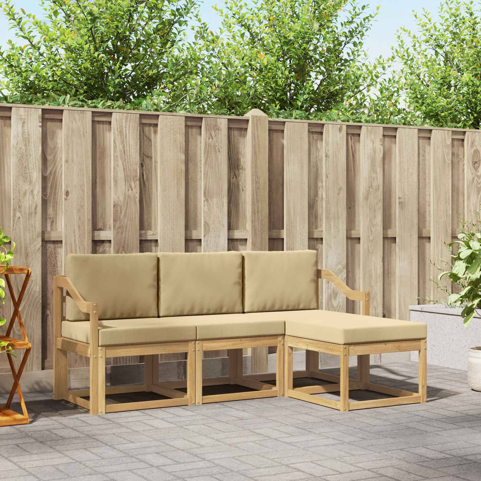 vidaXL Outdoor-Sofagarnitur 4 pcs