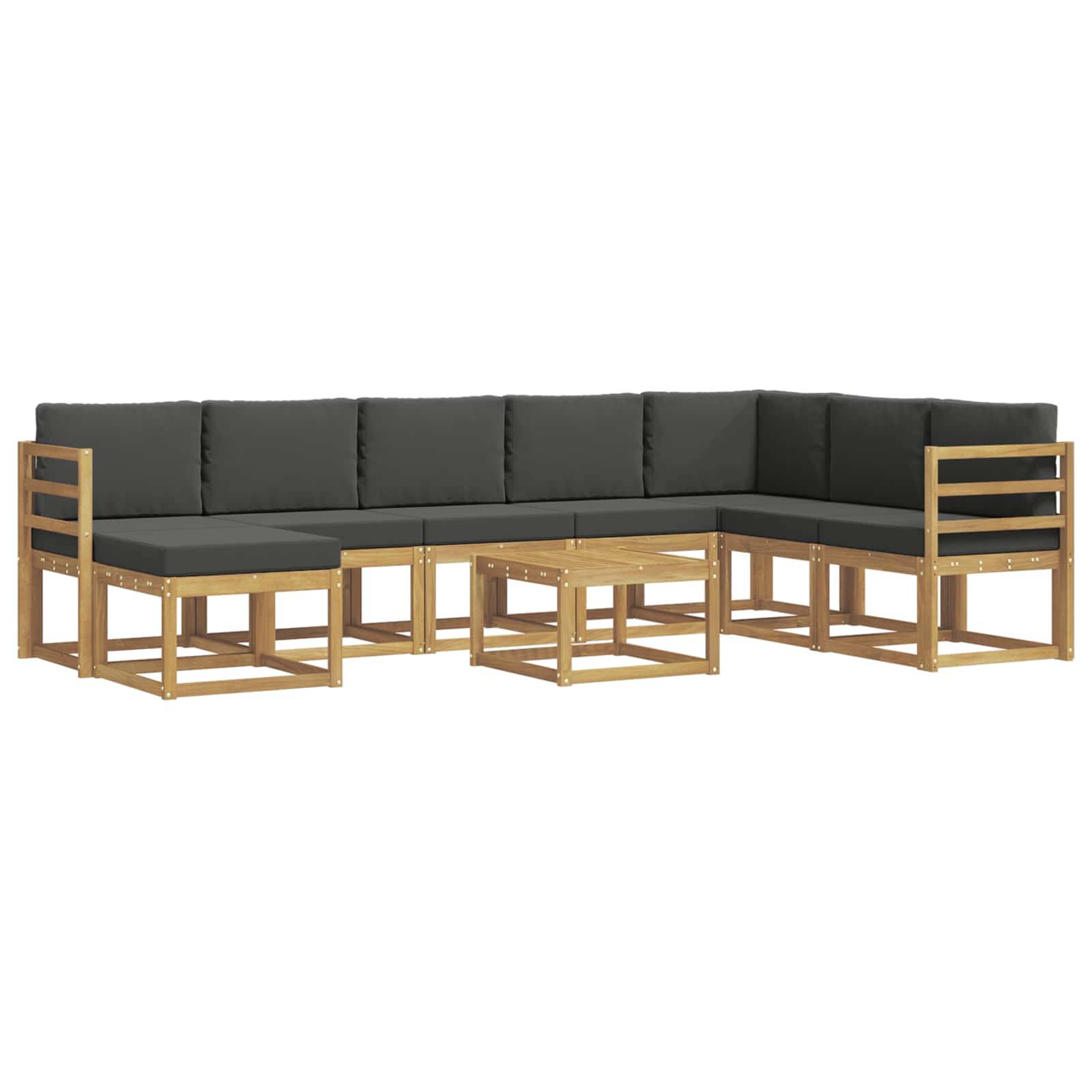 vidaXL Outdoor-Sofagarnitur mit Kissen 9 pcs Weiß und Anthrazit