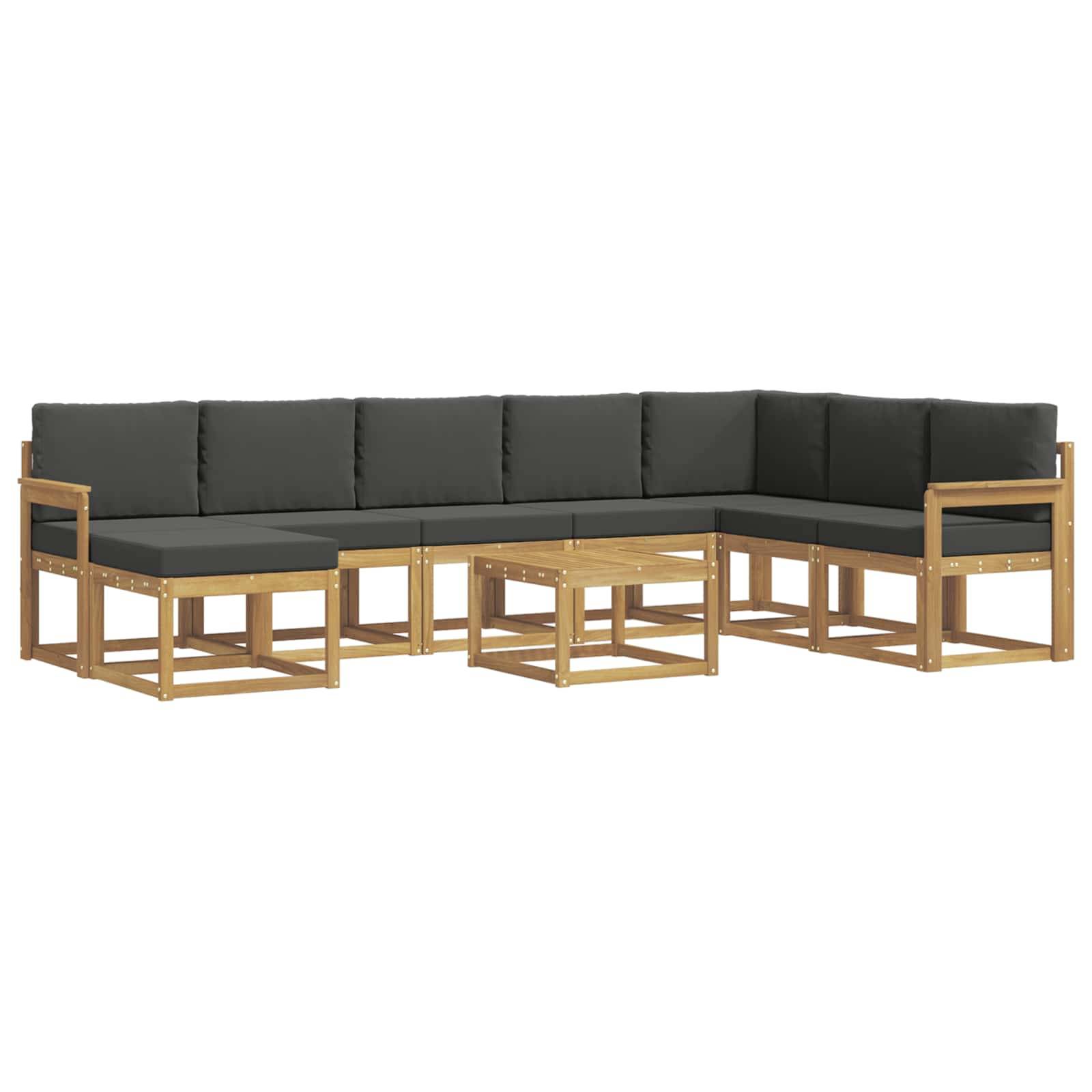 vidaXL Outdoor-Sofagarnitur mit Kissen 9 pcs Weiß und Anthrazit