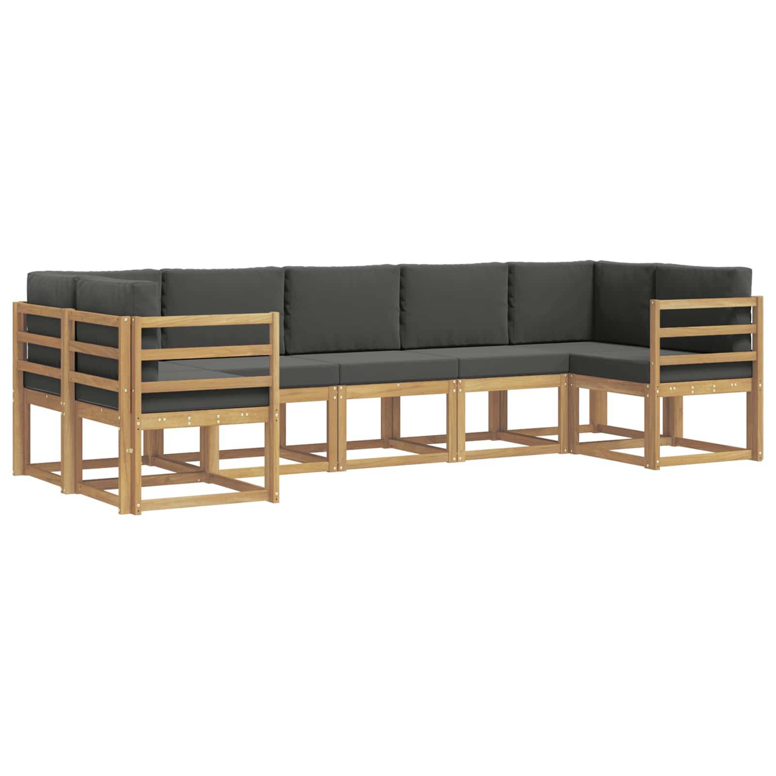 vidaXL Outdoor-Sofagarnitur mit Kissen 7 pcs Weiß und Anthrazit