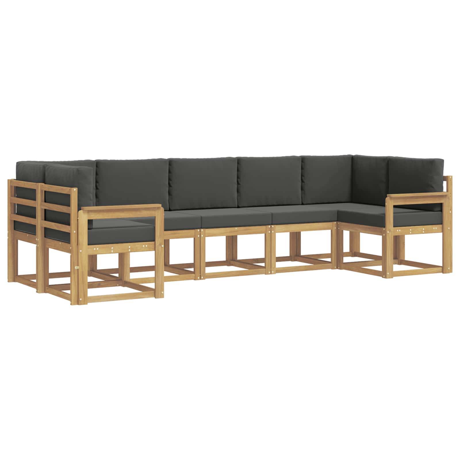 vidaXL Outdoor-Sofagarnitur mit Kissen 7 pcs Weiß und Anthrazit