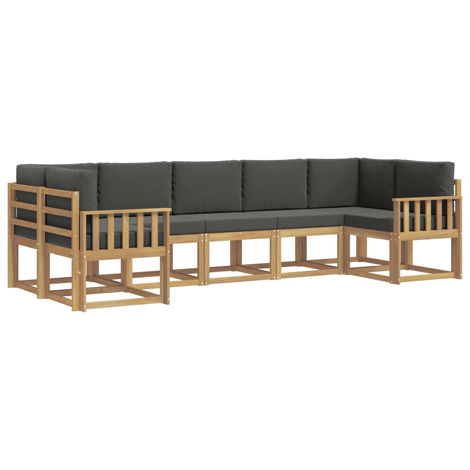 vidaXL Outdoor-Sofagarnitur mit Kissen 7 pcs Weiß und Anthrazit
