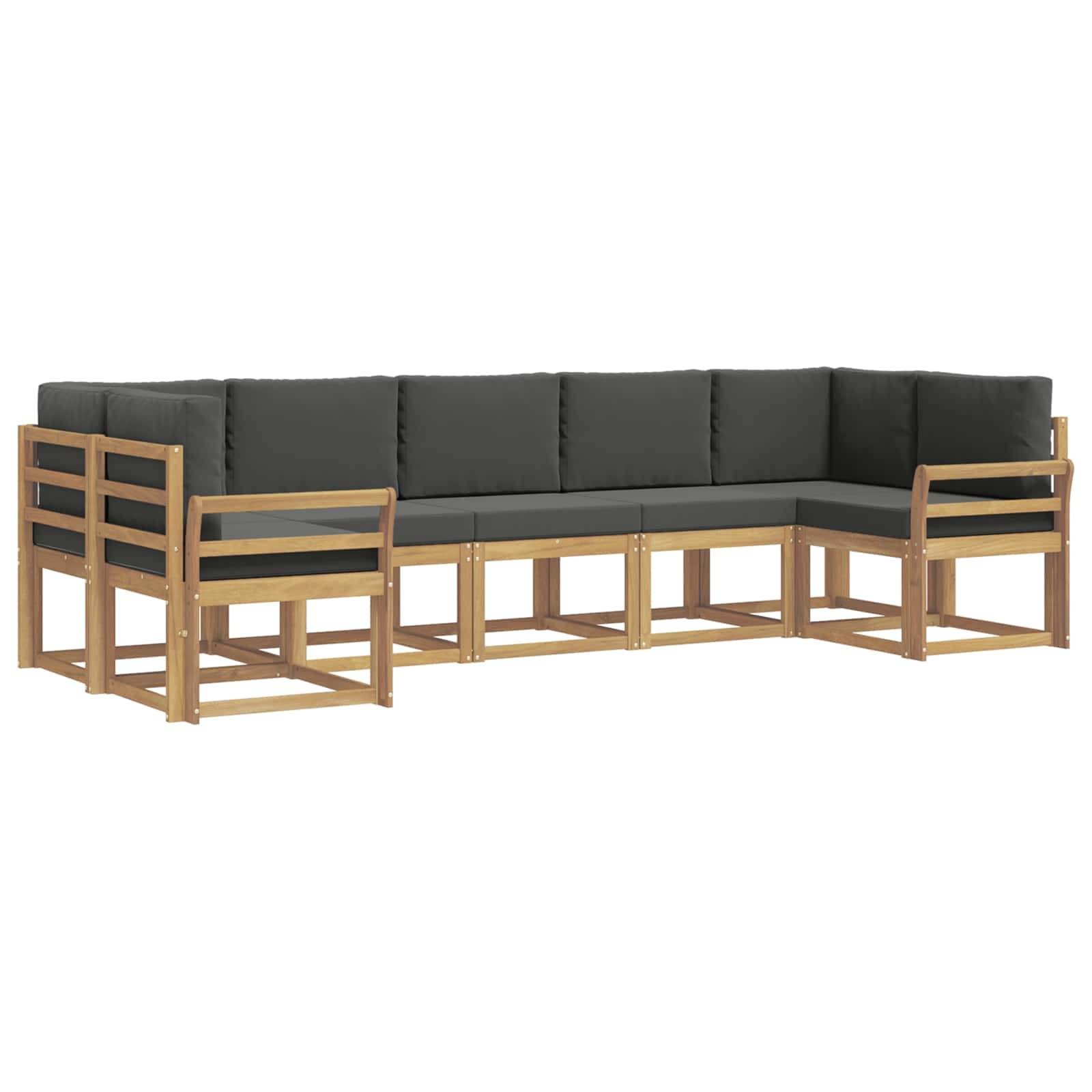 vidaXL Outdoor-Sofagarnitur mit Kissen 7 pcs Weiß und Anthrazit