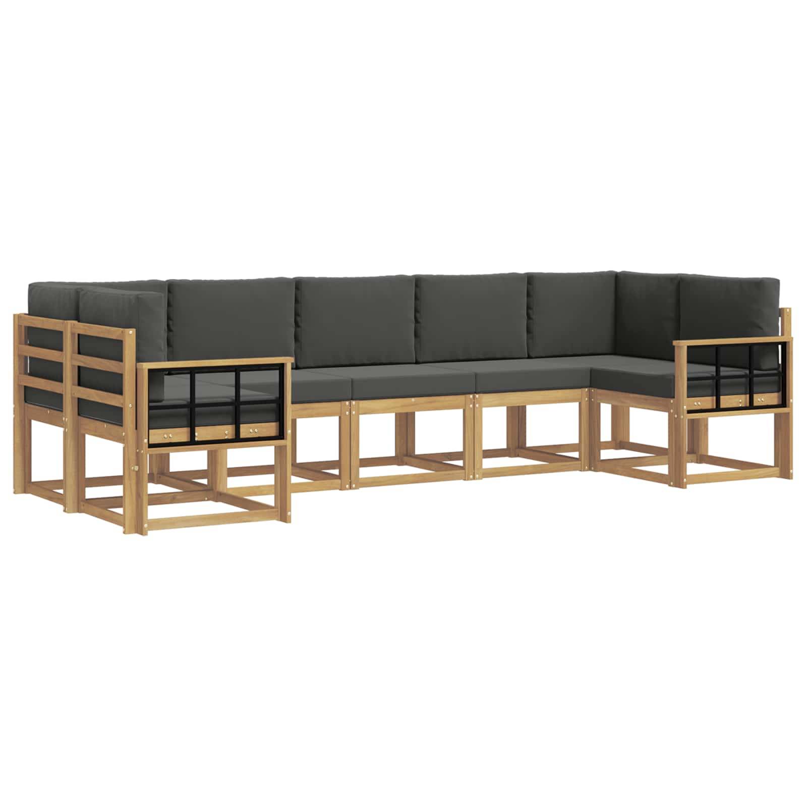 vidaXL Outdoor-Sofagarnitur mit Kissen 7 pcs Weiß und Anthrazit