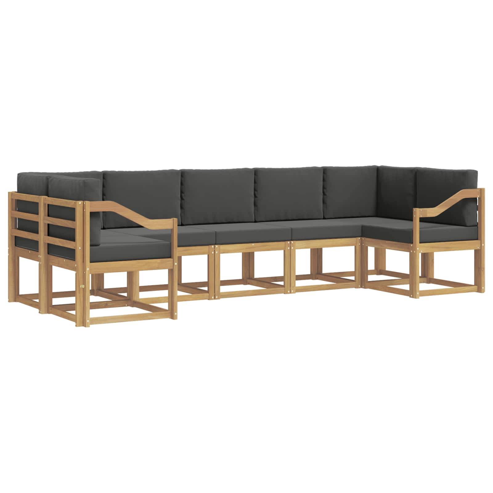 vidaXL Outdoor-Sofagarnitur mit Kissen 7 pcs Weiß und Anthrazit