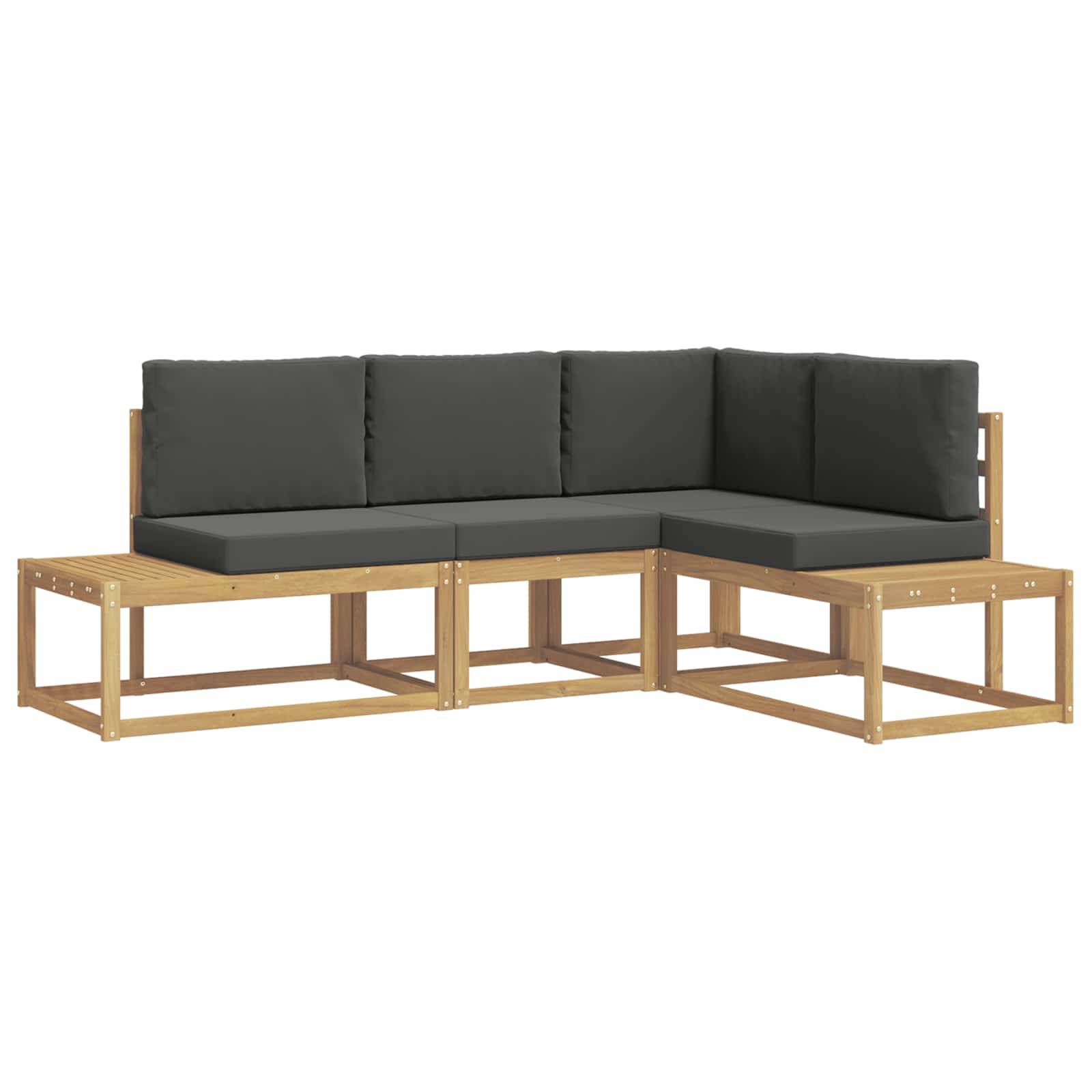 vidaXL Outdoor-Sofagarnitur 3 Stück Weiß und Anthrazit Polyester