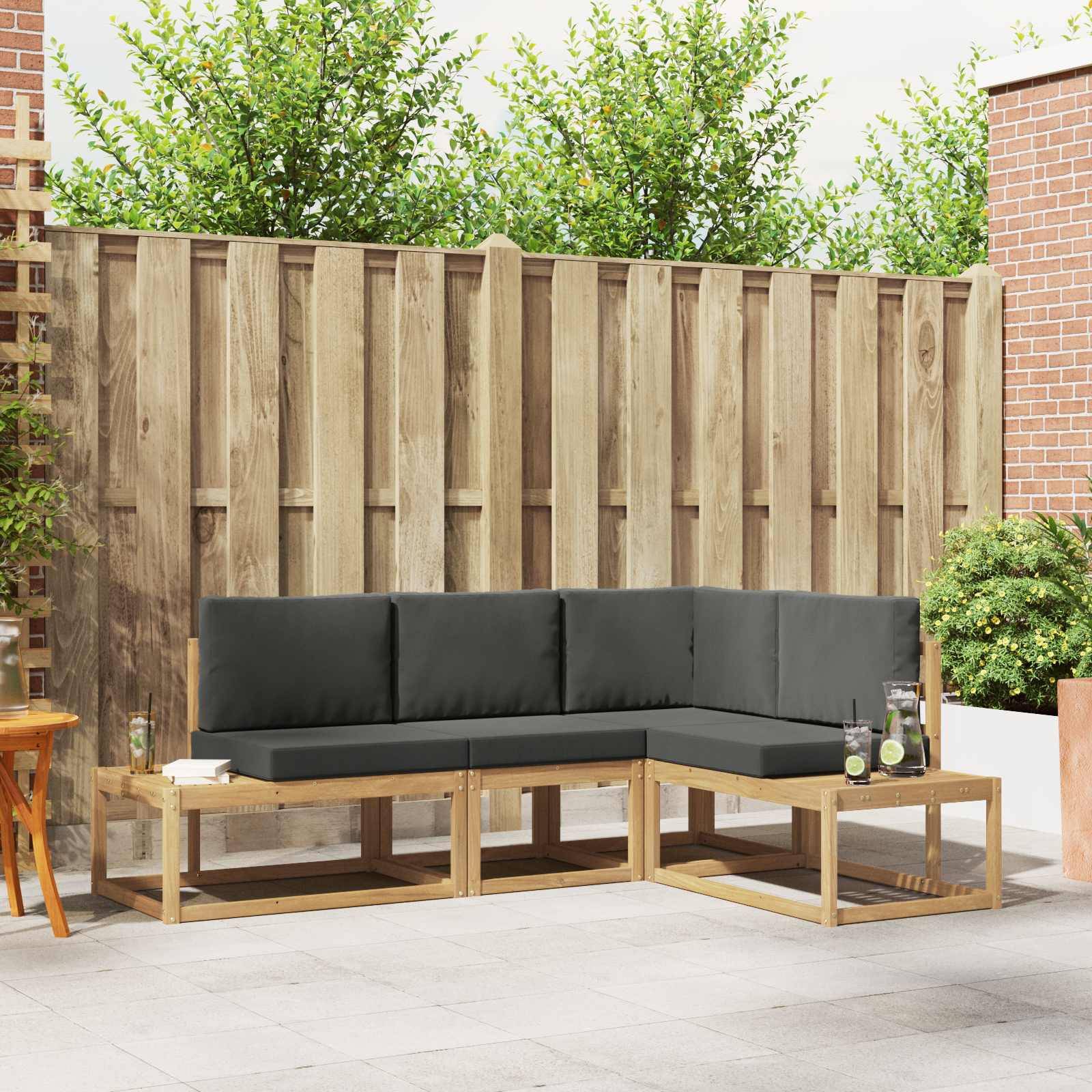 vidaXL Outdoor-Sofagarnitur 3 Stück Weiß und Anthrazit Polyester