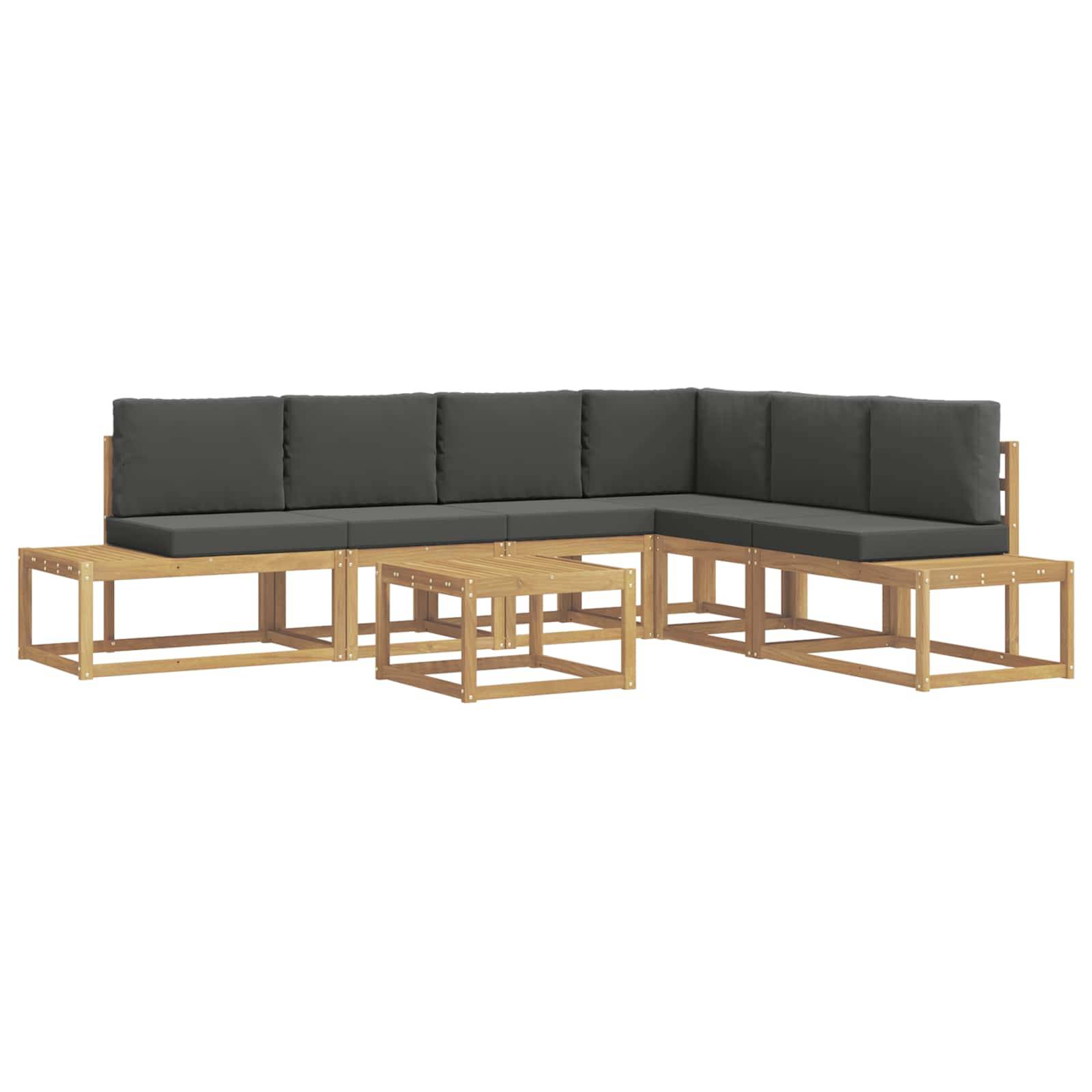 vidaXL Outdoor-Sofagarnitur 5 Stück Weiß und Anthrazit Polyester