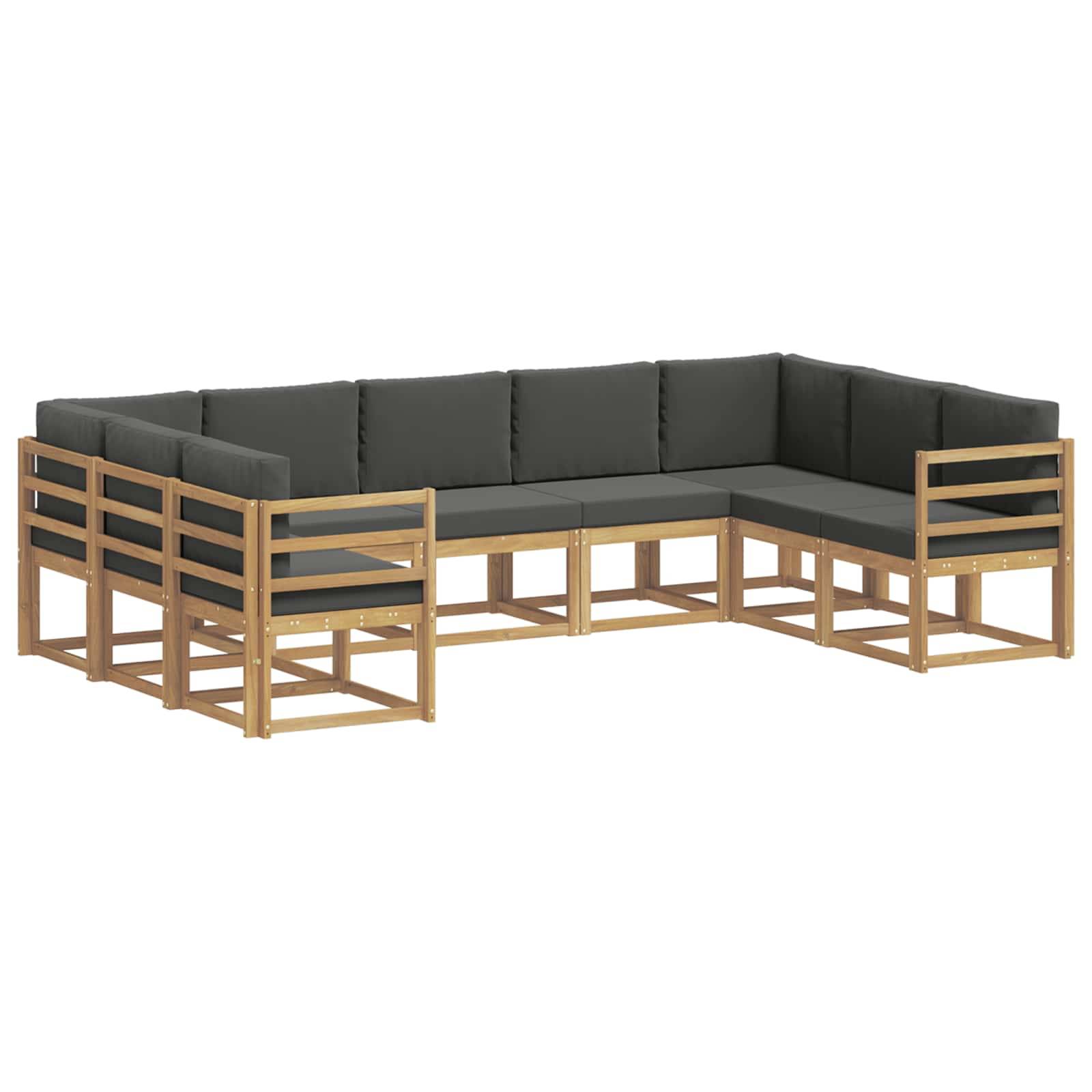 vidaXL Outdoor-Sofagarnitur mit Kissen 9 pcs Weiß und Anthrazit
