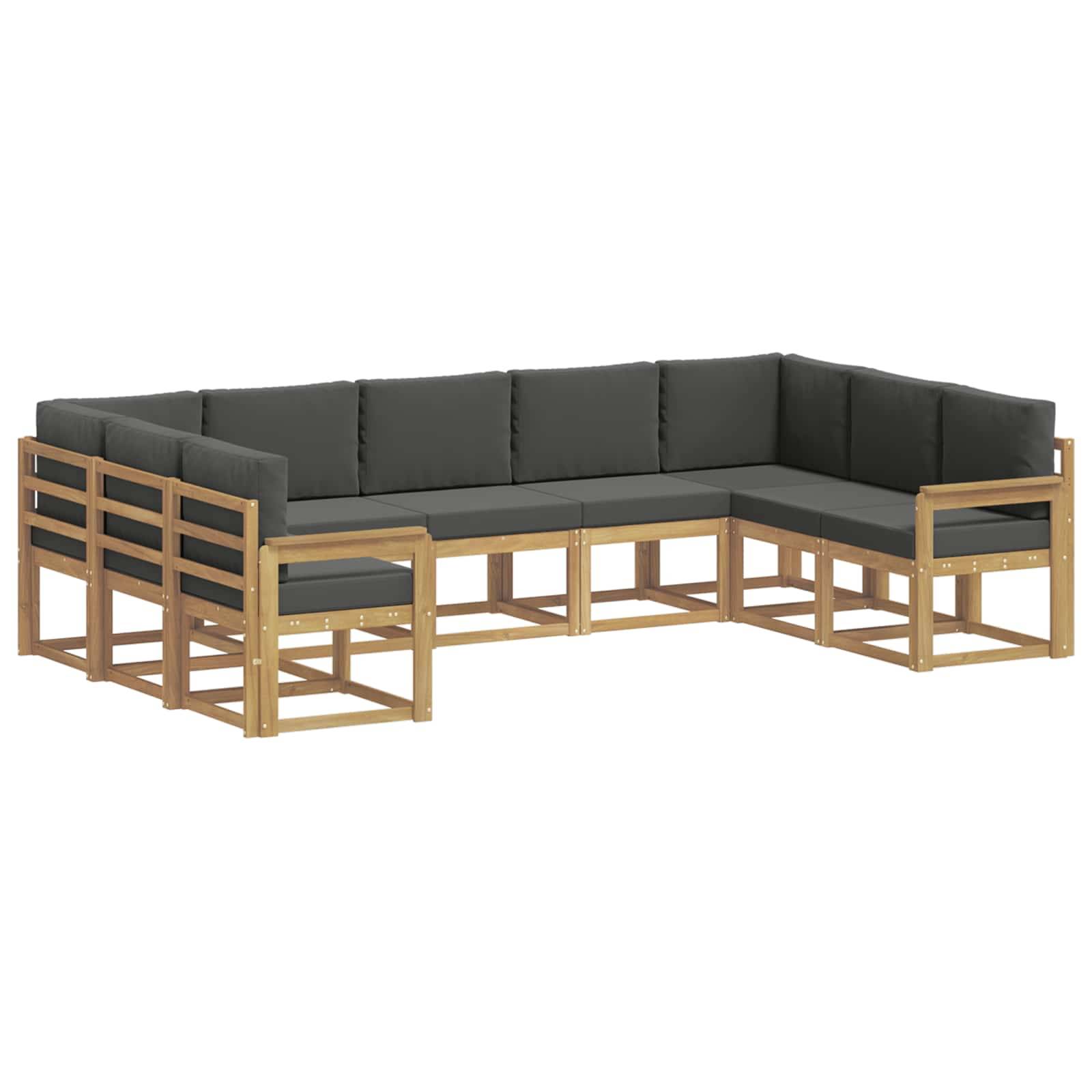 vidaXL Outdoor-Sofagarnitur mit Kissen 9 pcs Weiß und Anthrazit