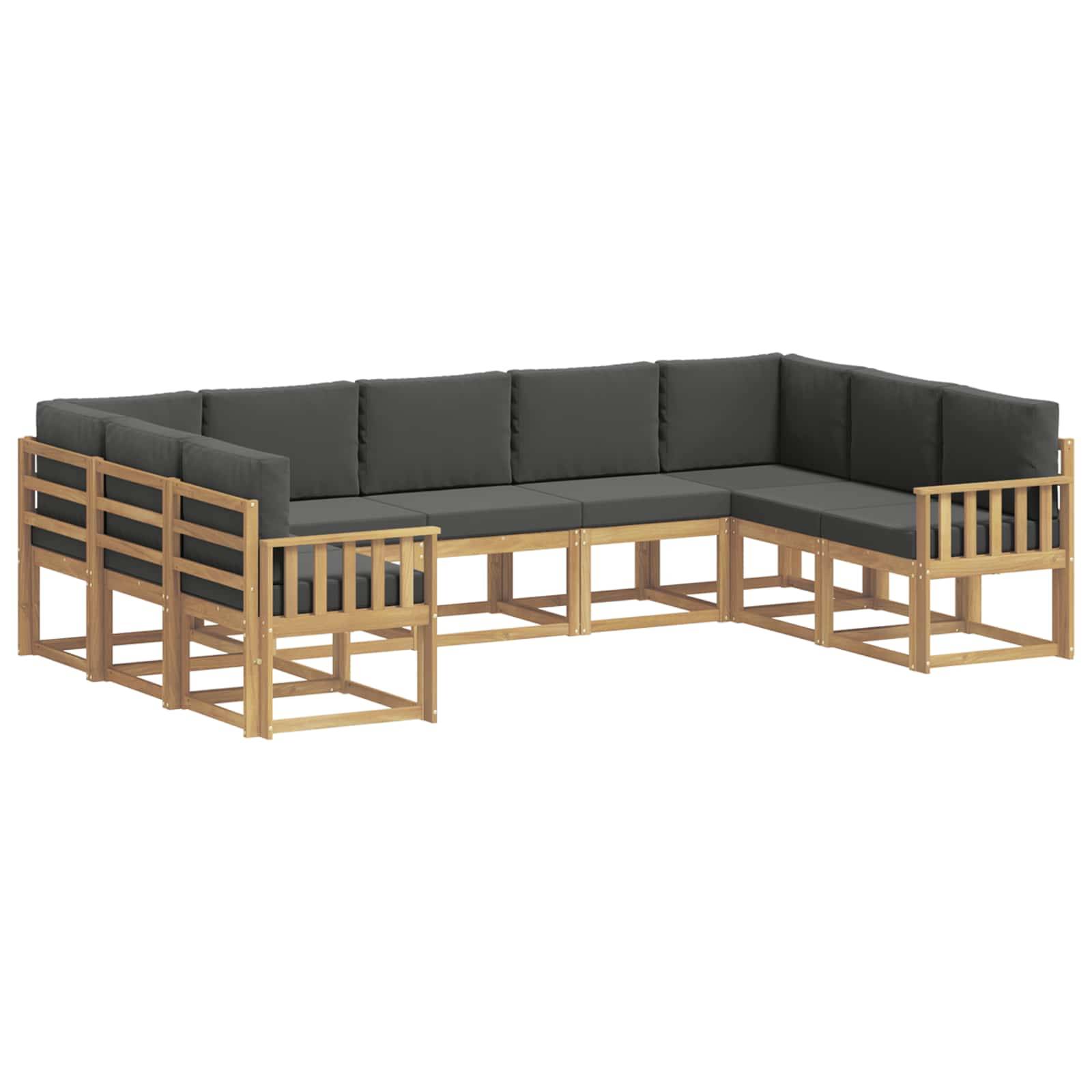 vidaXL Outdoor-Sofagarnitur mit Kissen 9 pcs Weiß und Anthrazit