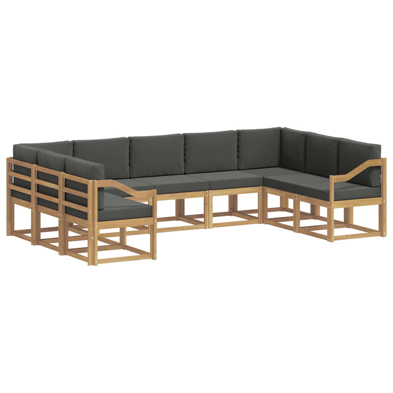 vidaXL Outdoor-Sofagarnitur mit Kissen 9 pcs Weiß und Anthrazit