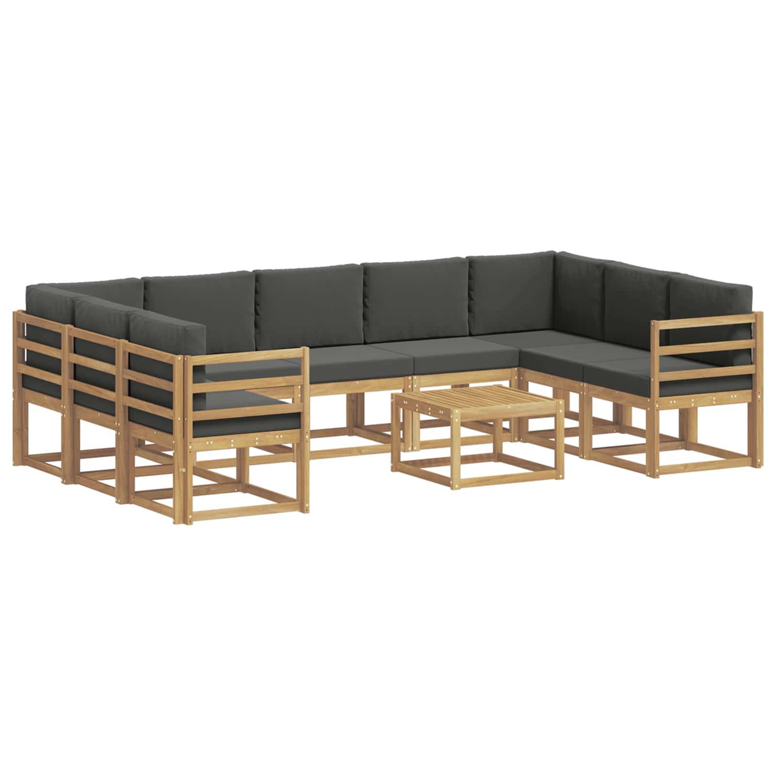 vidaXL Outdoor-Sofagarnitur 10 pcs Weiß und Anthrazit 59 x 59 x 37 cm