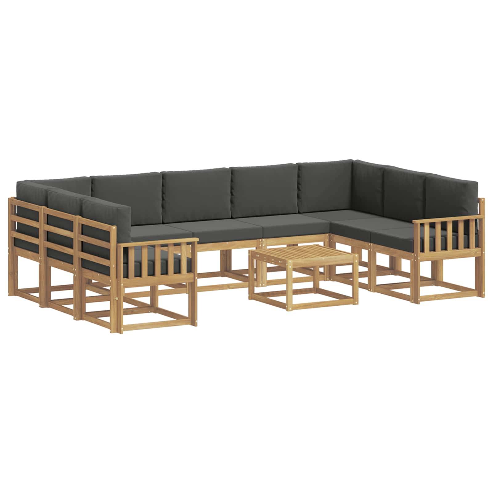 vidaXL Outdoor-Sofagarnitur 10 pcs Weiß und Anthrazit 59 x 59 x 37 cm