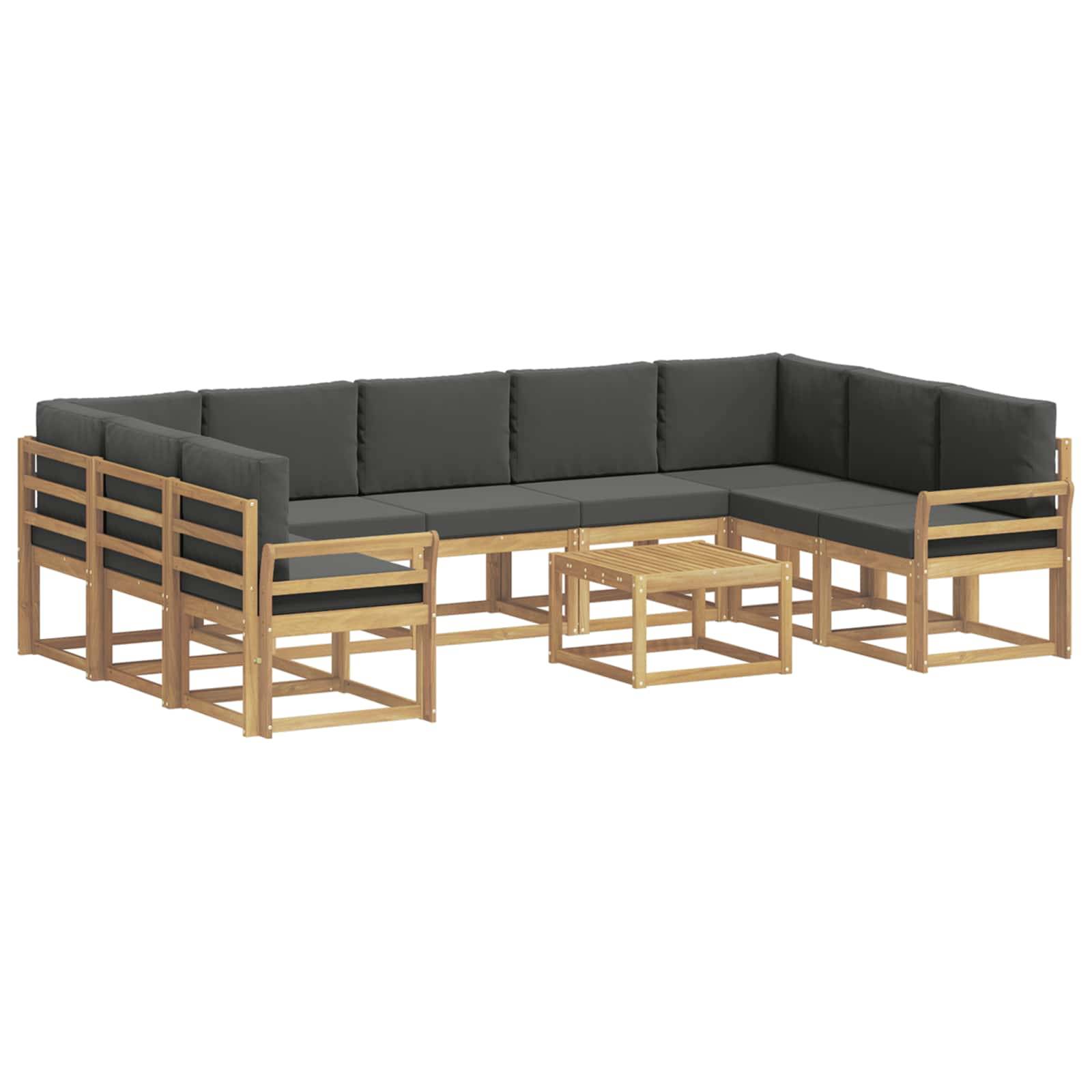 vidaXL Outdoor-Sofagarnitur 10 pcs Weiß und Anthrazit 59 x 59 x 37 cm