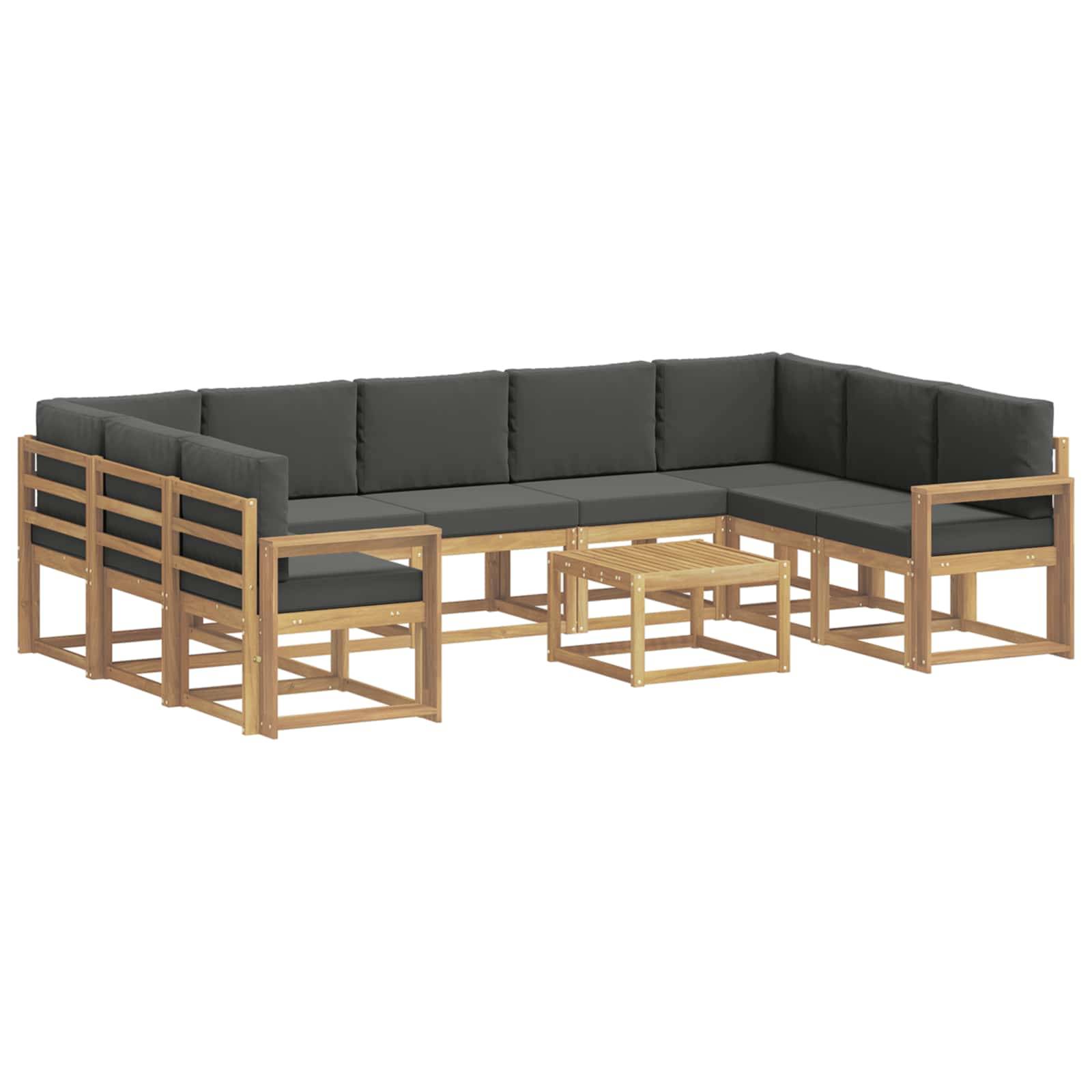 vidaXL Outdoor-Sofagarnitur 10 pcs Weiß und Anthrazit 59 x 59 x 37 cm