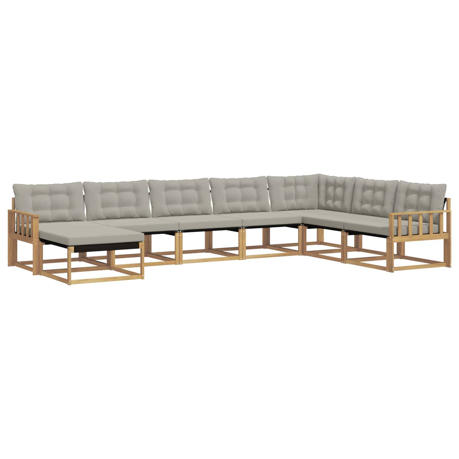 vidaXL Outdoor-Sofagarnitur 8 pcs Weiß und Hellgrau