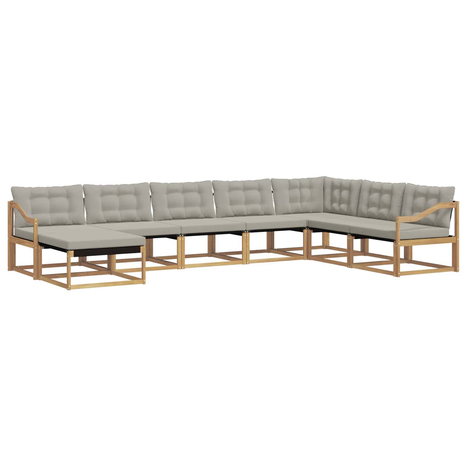 vidaXL Outdoor-Sofagarnitur 8 pcs Weiß und Hellgrau