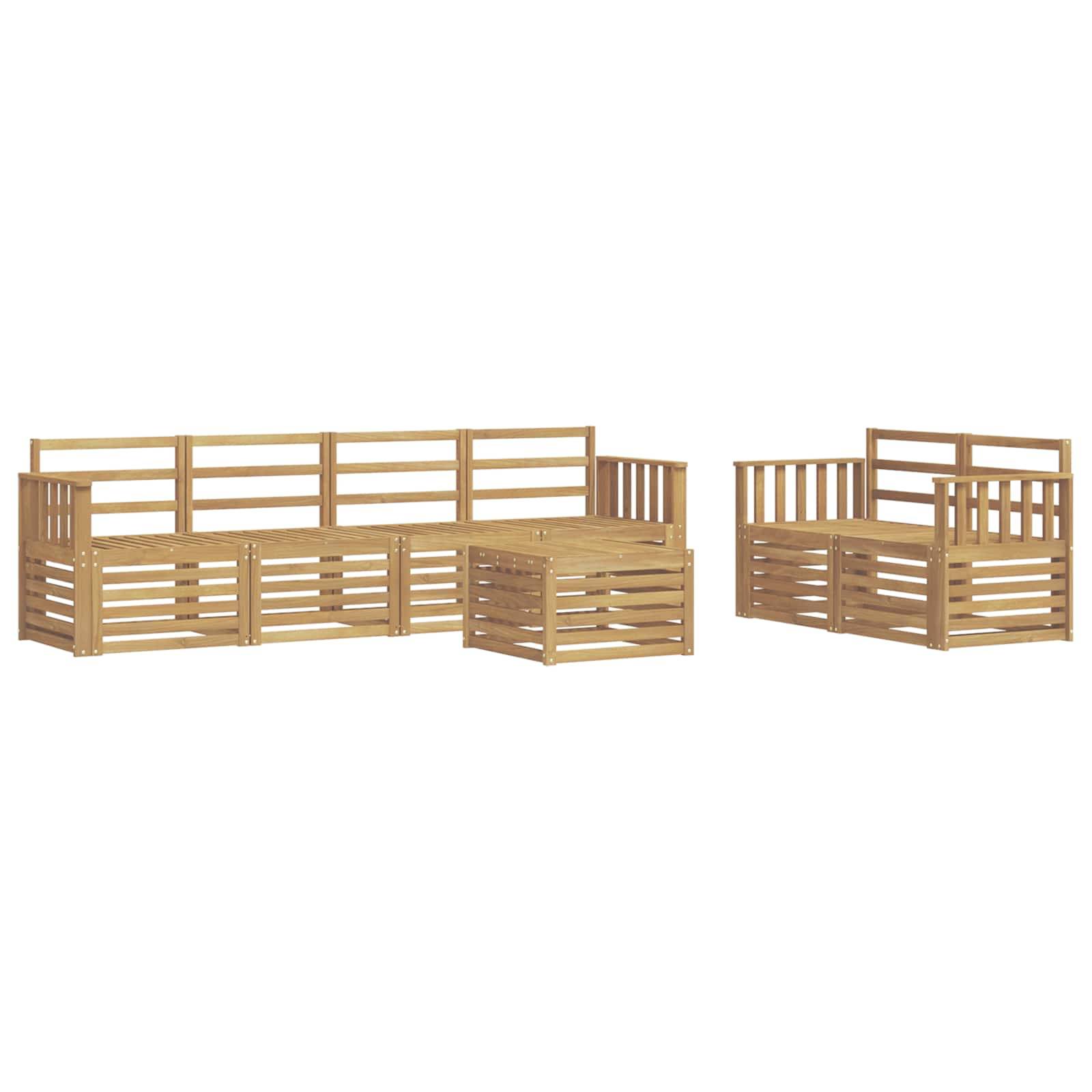 vidaXL Outdoor-Sofagarnitur 7 pcs Weiß Massivholz Akazie