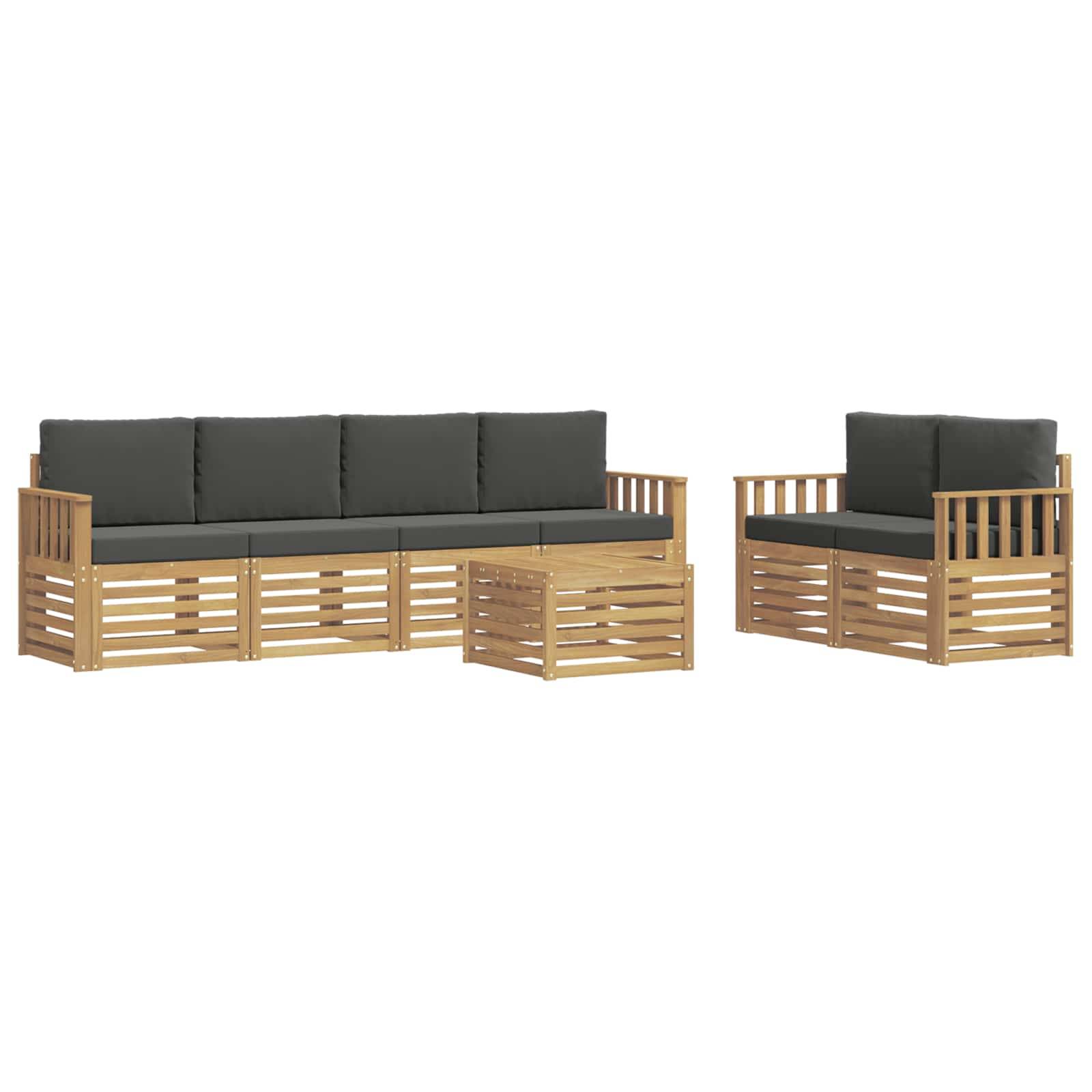 vidaXL Outdoor-Sofagarnitur 7 pcs Weiß und Anthrazit Polyester