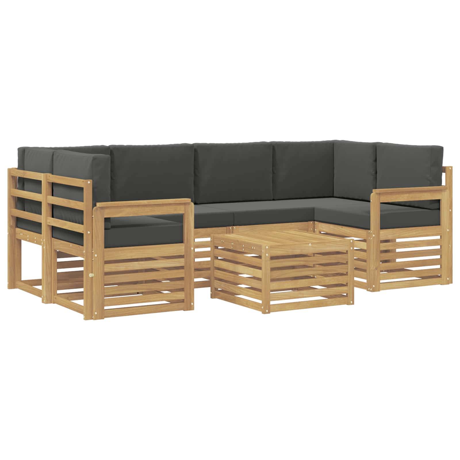vidaXL Outdoor-Sofagarnitur 7 pcs Weiß und Anthrazit Polyester