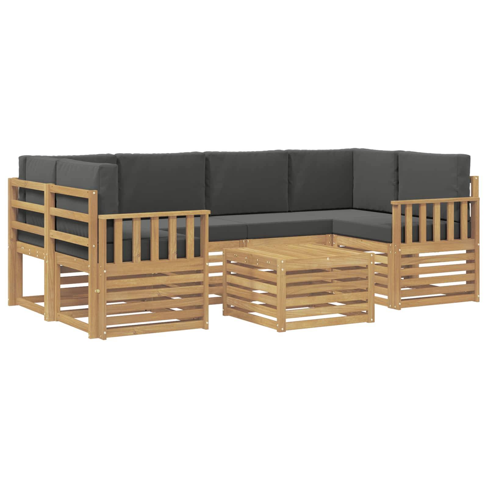 vidaXL Outdoor-Sofagarnitur 7 pcs Weiß und Anthrazit Polyester