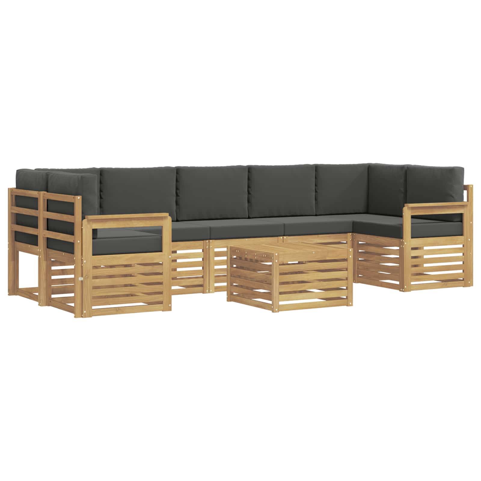 vidaXL Outdoor-Sofagarnitur 8 pcs Weiß und Anthrazit Polyester