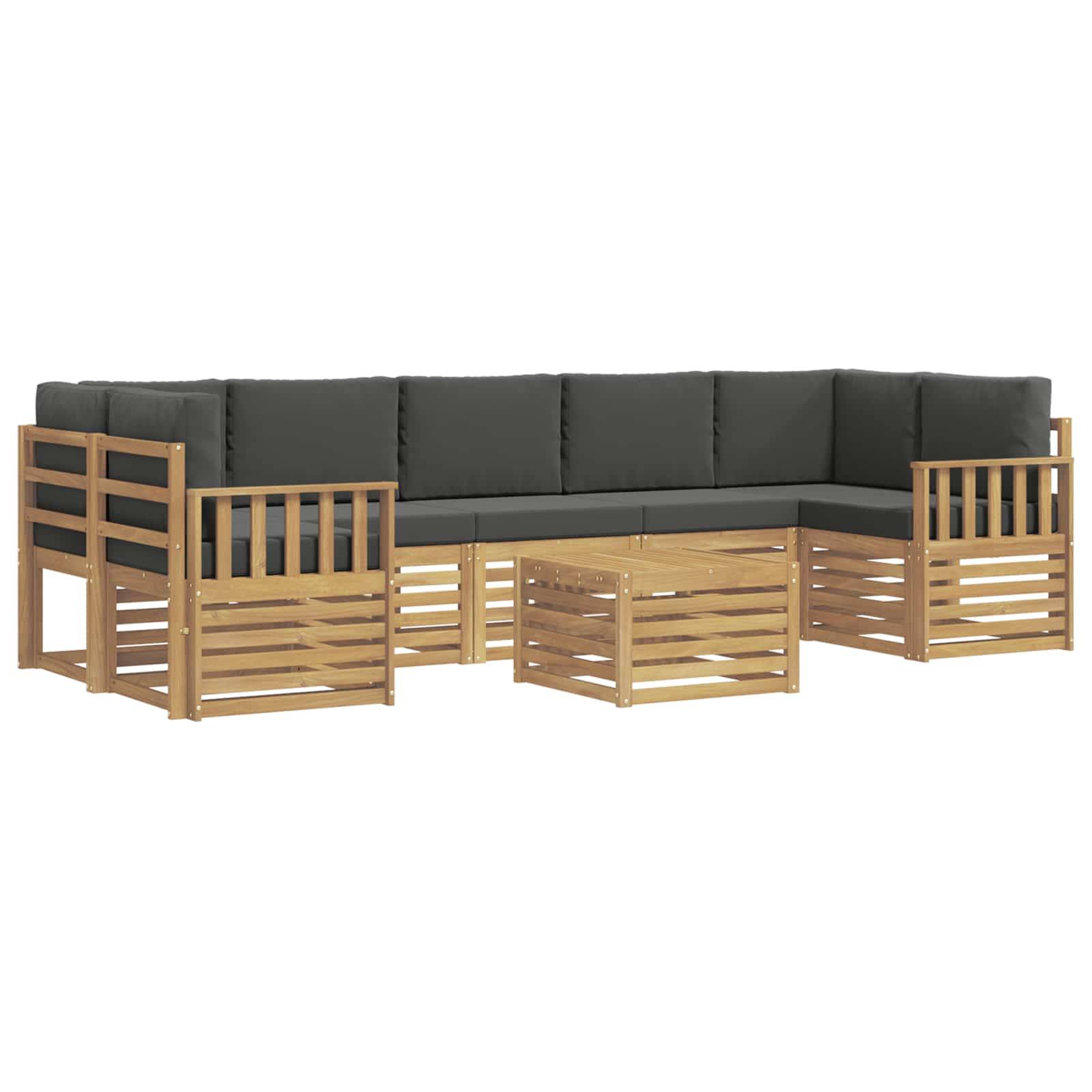 vidaXL Outdoor-Sofagarnitur 8 pcs Weiß und Anthrazit Polyester